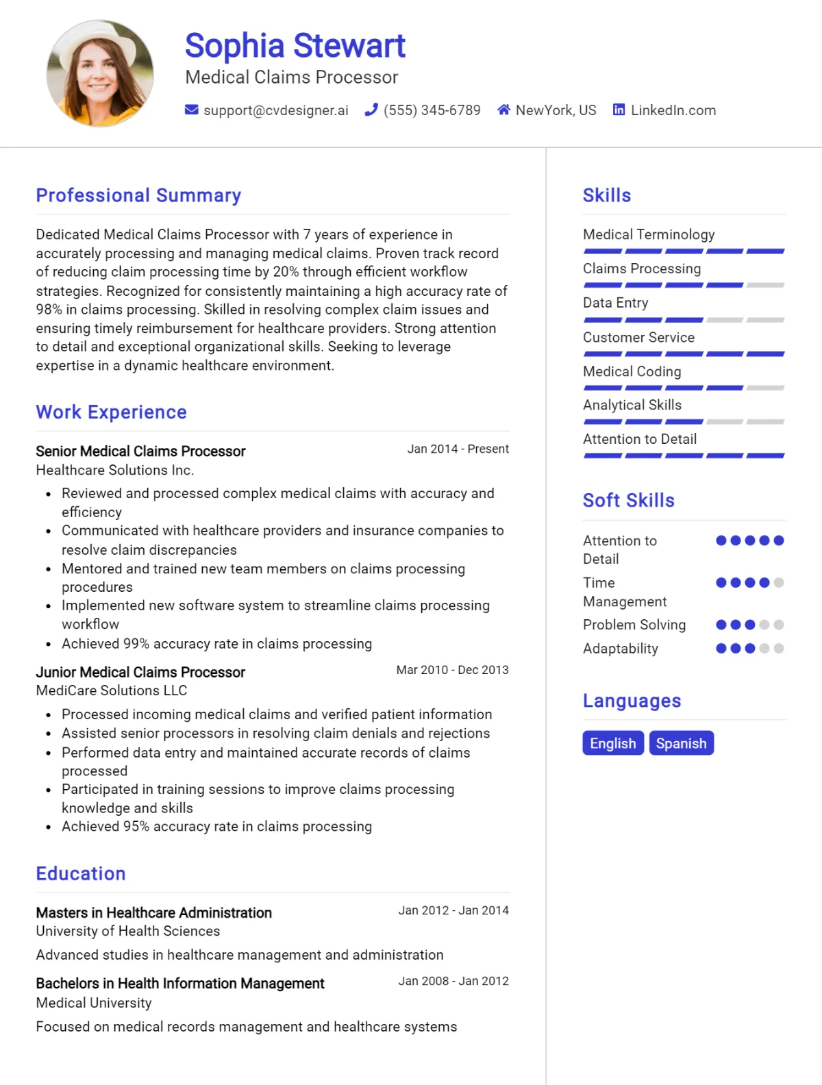 Medical Claims Processor CV Example For 2026: Top Tips & Samples Preview