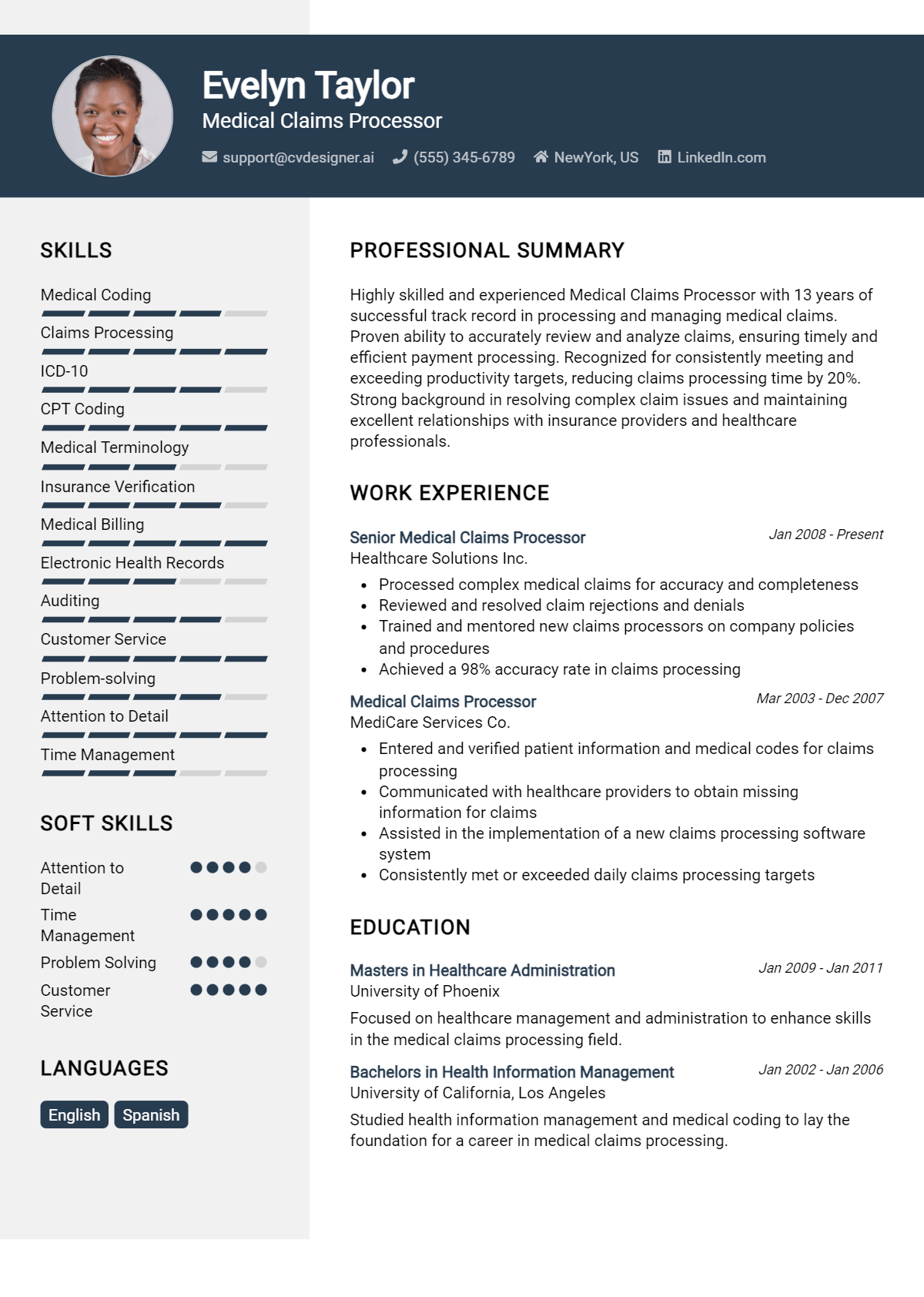 32 Medical Claims Processor Resume Examples for 2026: Top CV Skills Preview