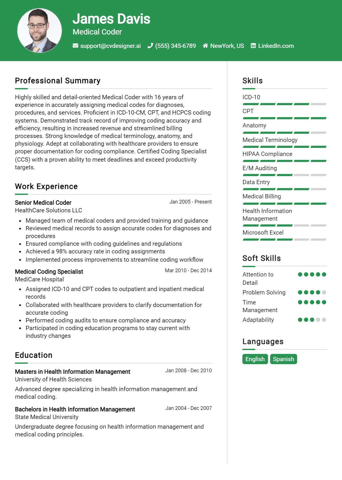 32 Medical Coder Resume Examples for 2026: Best Tips & Templates Preview
