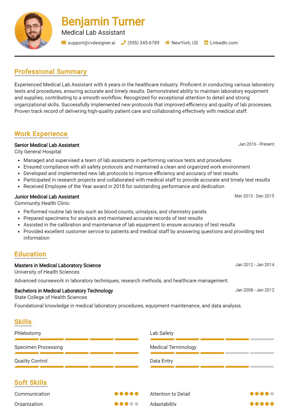 Medical Lab Assistant Resume Example for 2026: Best Formatting Tips Preview