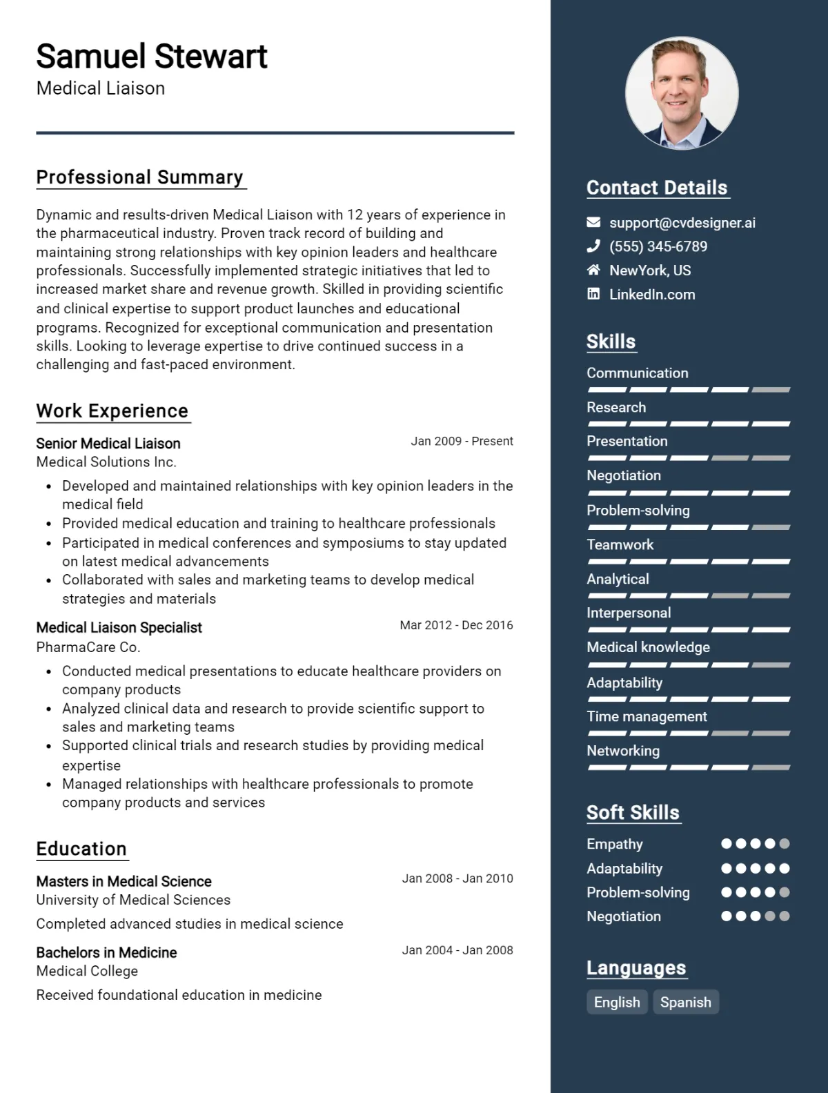 Medical Liaison CV Example For 2026: Effective CV Writing Tips Preview