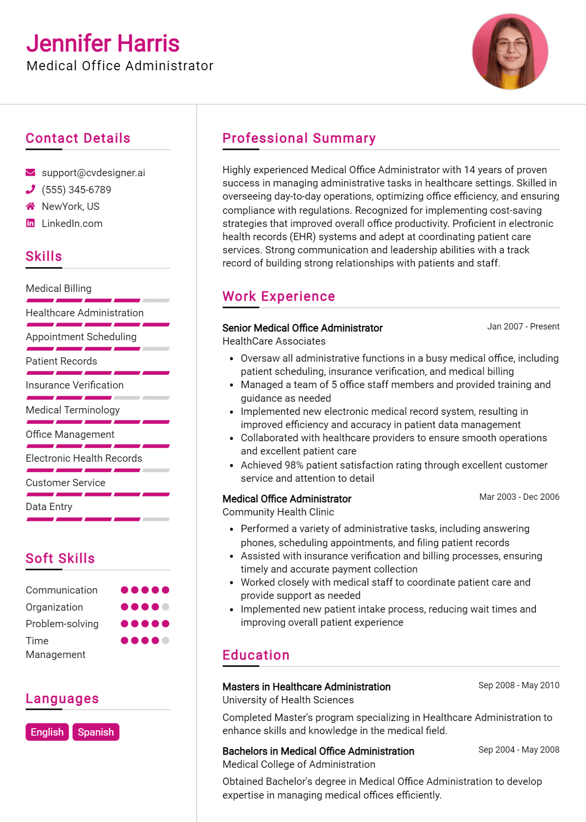 Medical Office Administrator Resume Example for 2026: Expert Tips & Templates Preview