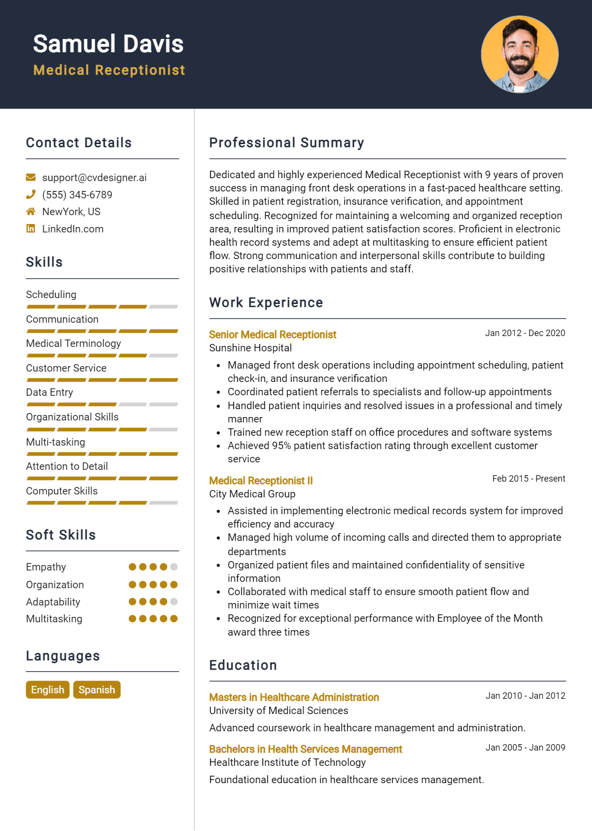 32 Medical Receptionist Resume Examples for 2026: Proven Tips & Templates Preview