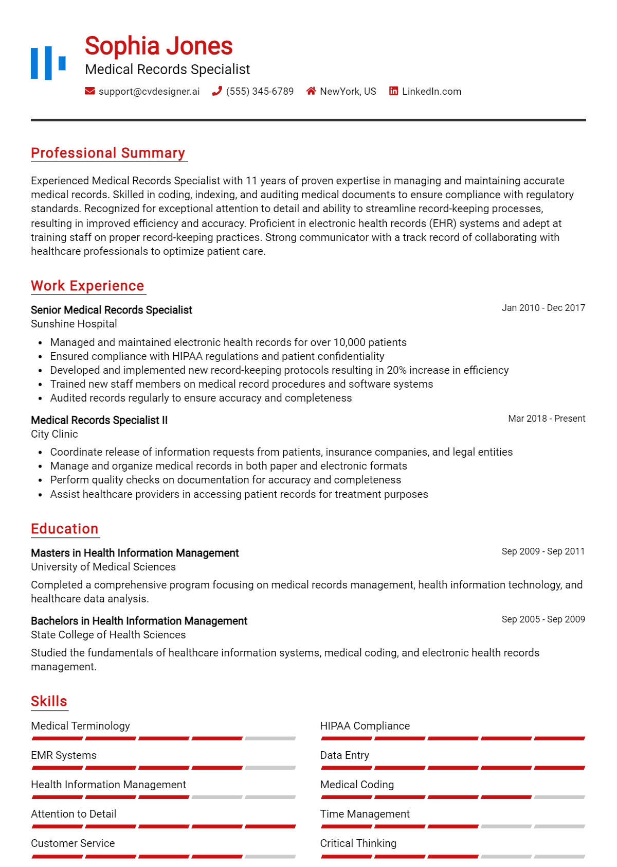 32 Medical Records Specialist Resume Examples for 2026: Proven Tips & Templates Preview