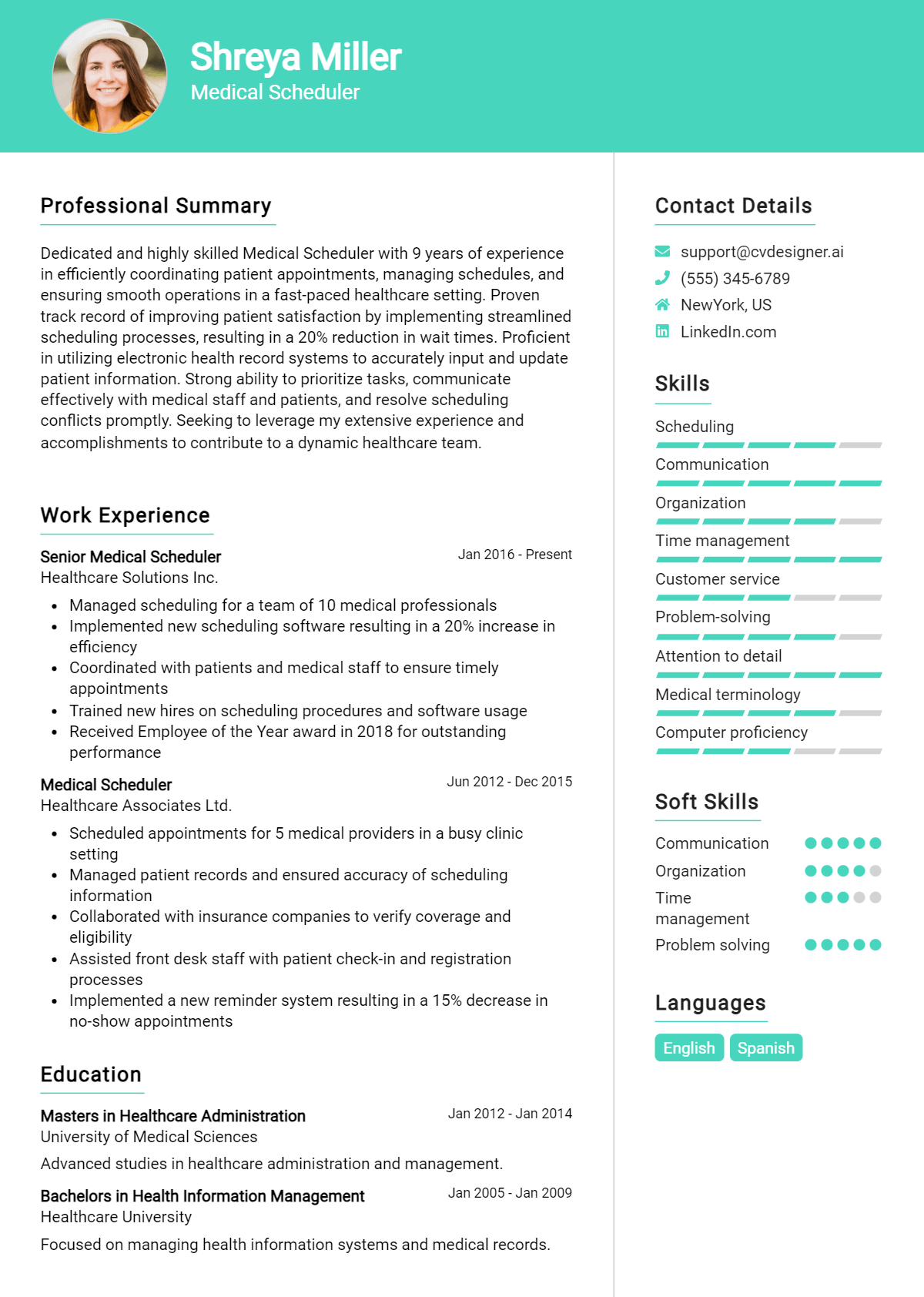 Medical Scheduler Resume Example for 2026: Best Writing Guide Preview