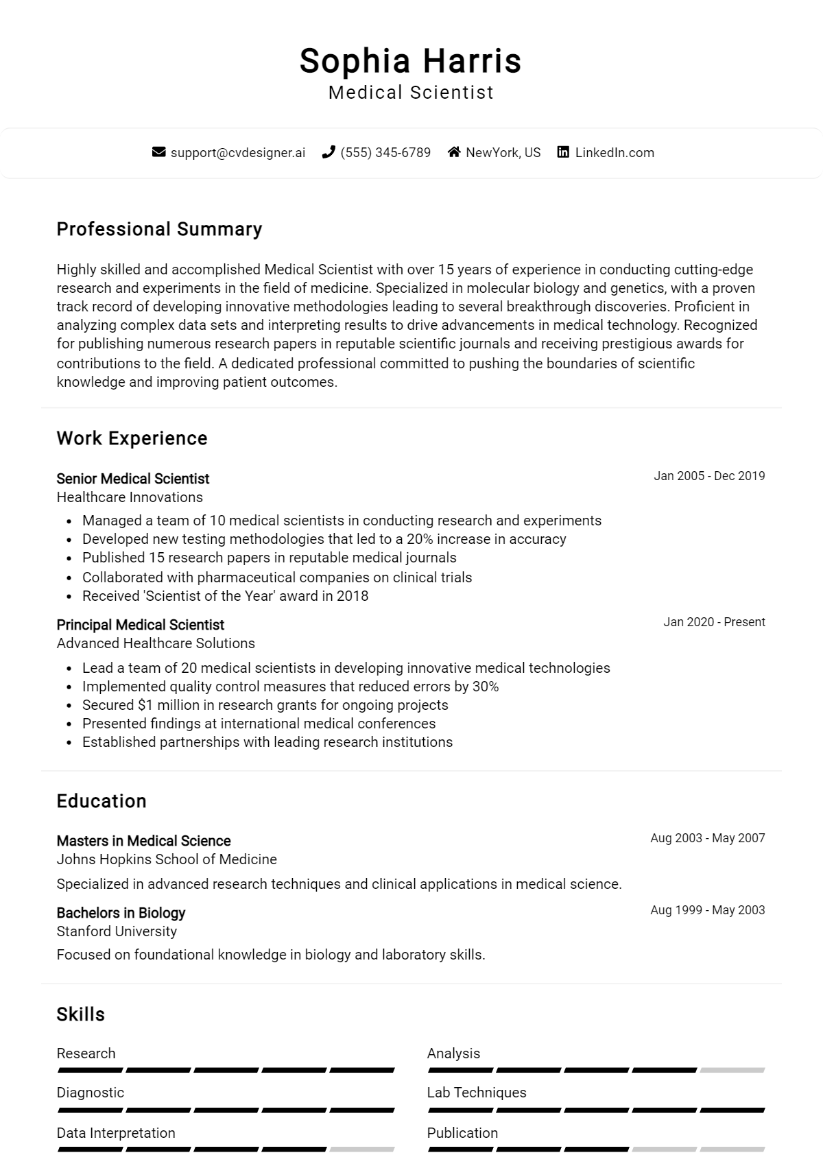 32 Medical Scientist Resume Examples for 2026: Tips to Stand Out Preview