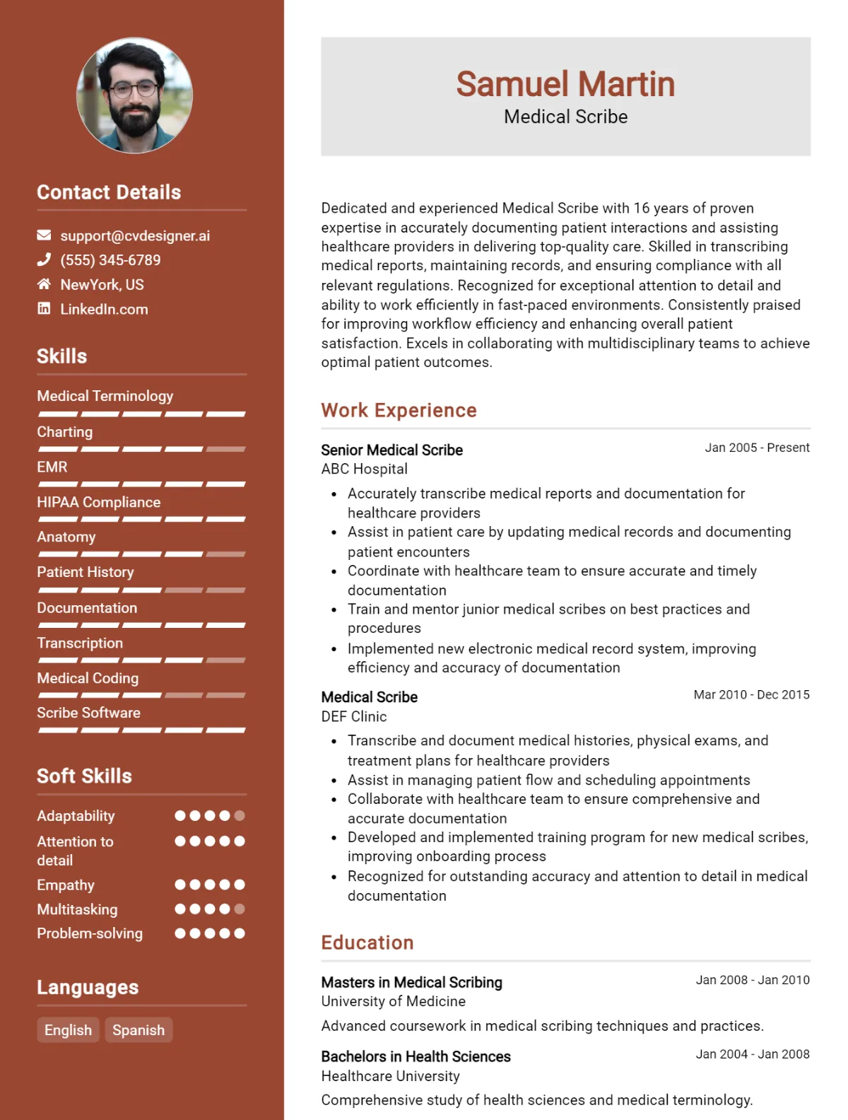 Medical Scribe CV Example For 2026: Top Tips & Samples Preview