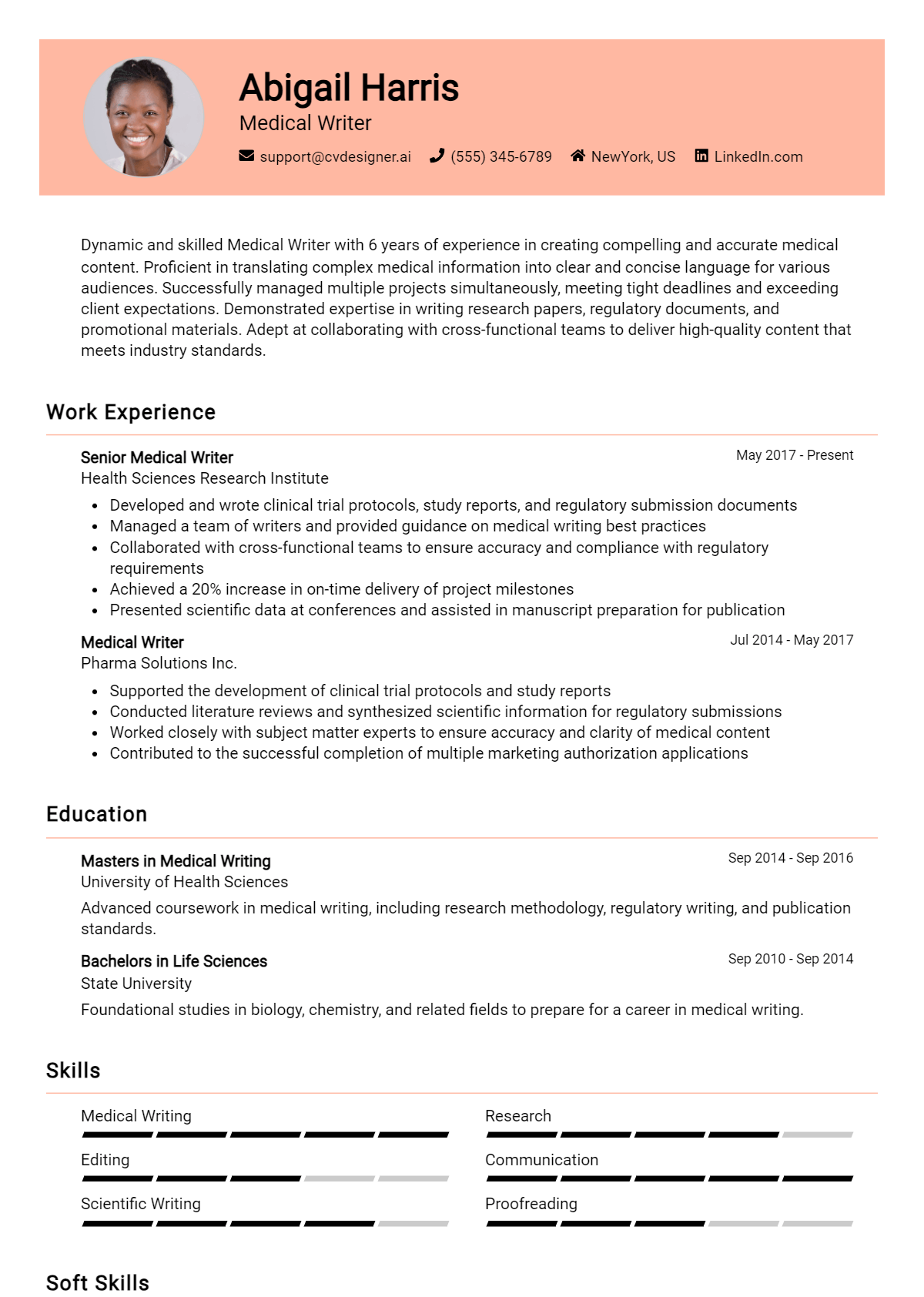 Medical Writer Resume Example for 2026: Ultimate Guide Preview
