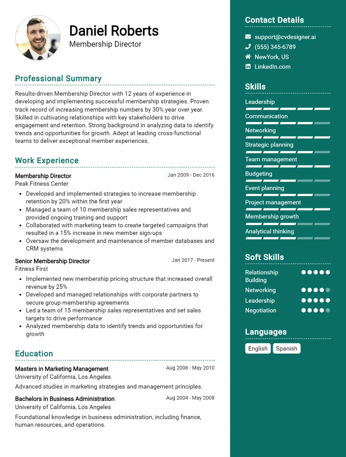 Membership Director CV Example For 2026: Ultimate Guide Preview