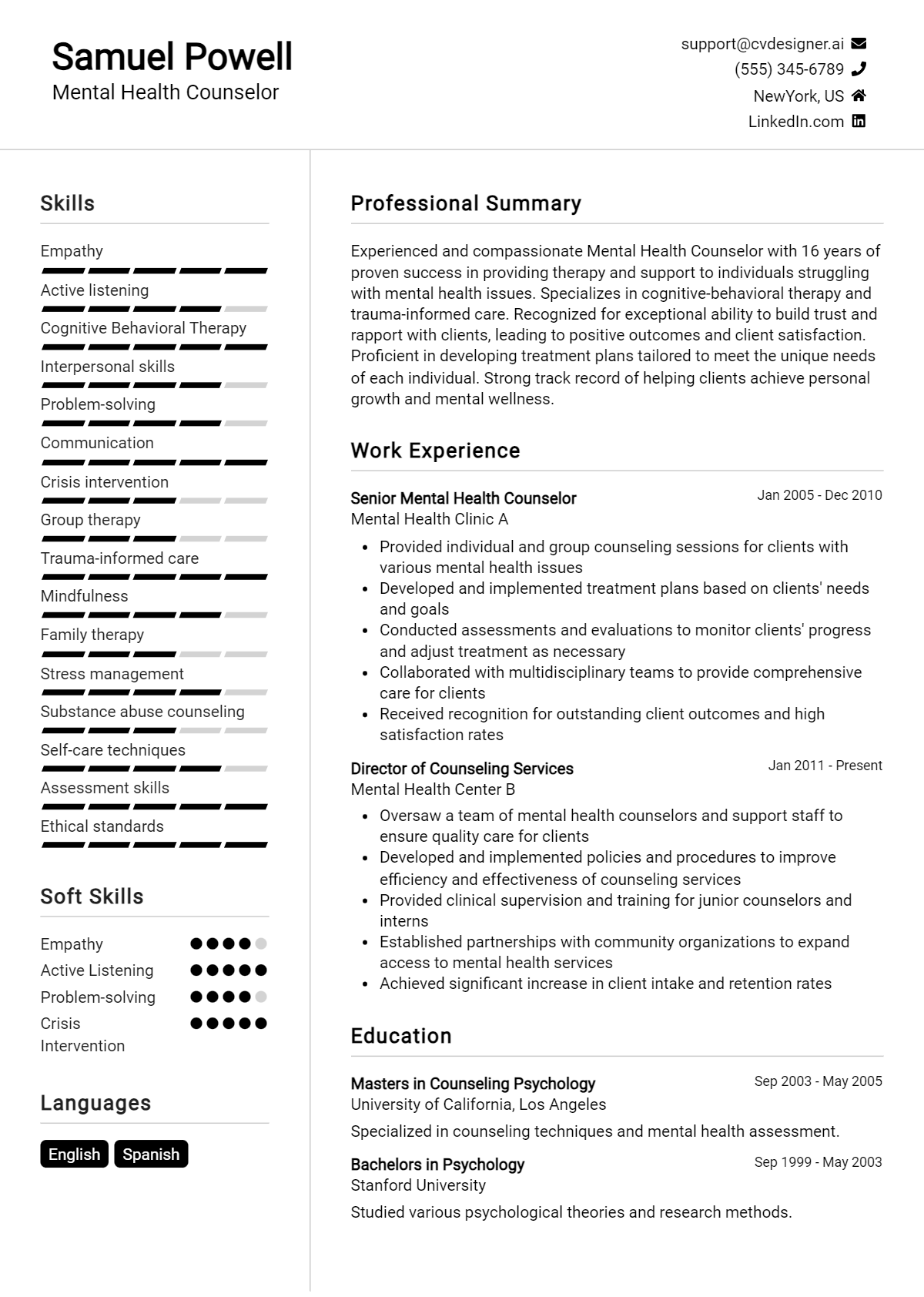 16 Mental Health Counselor Resume Examples for 2026: Examples & Free Templates Preview