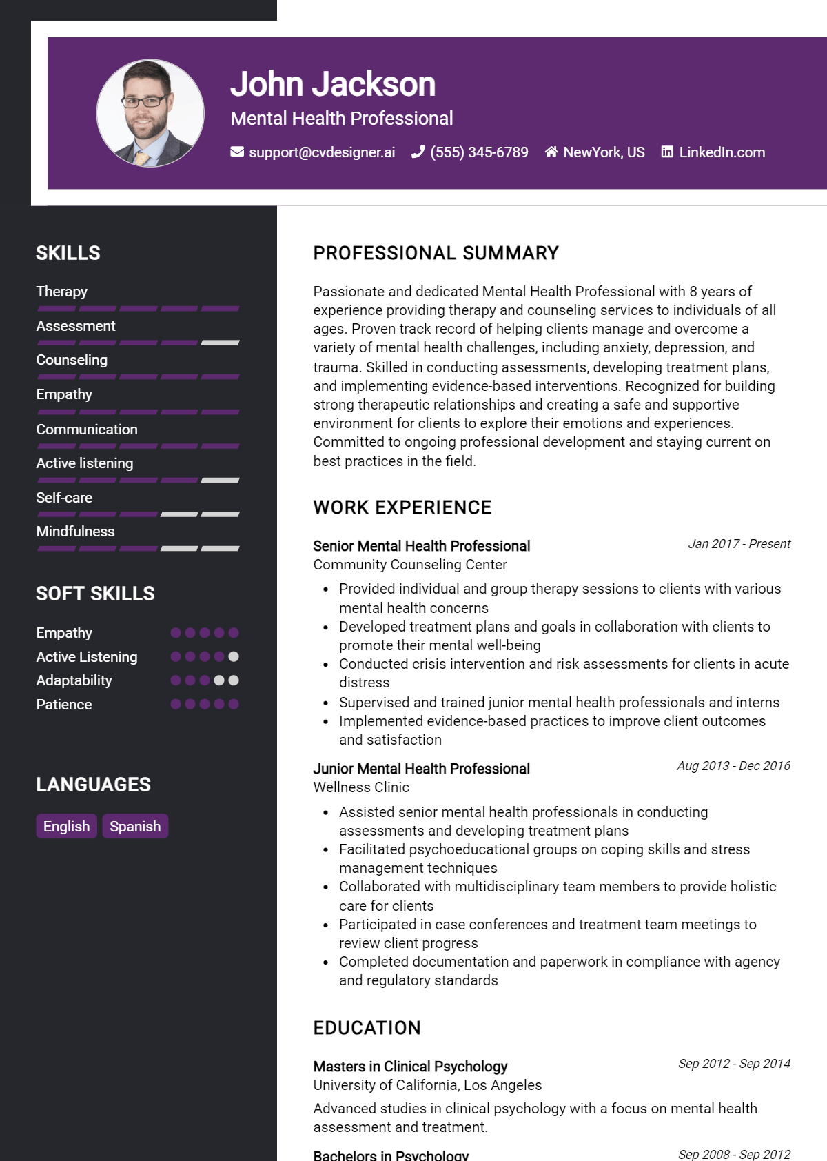 Mental Health Professional Resume Example for 2026: Tips & Templates Preview