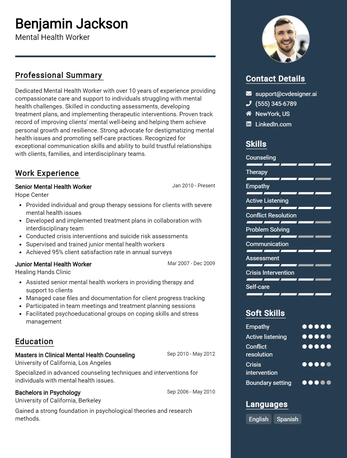 Mental Health Worker CV Example For 2026: Samples & Best Practices Preview