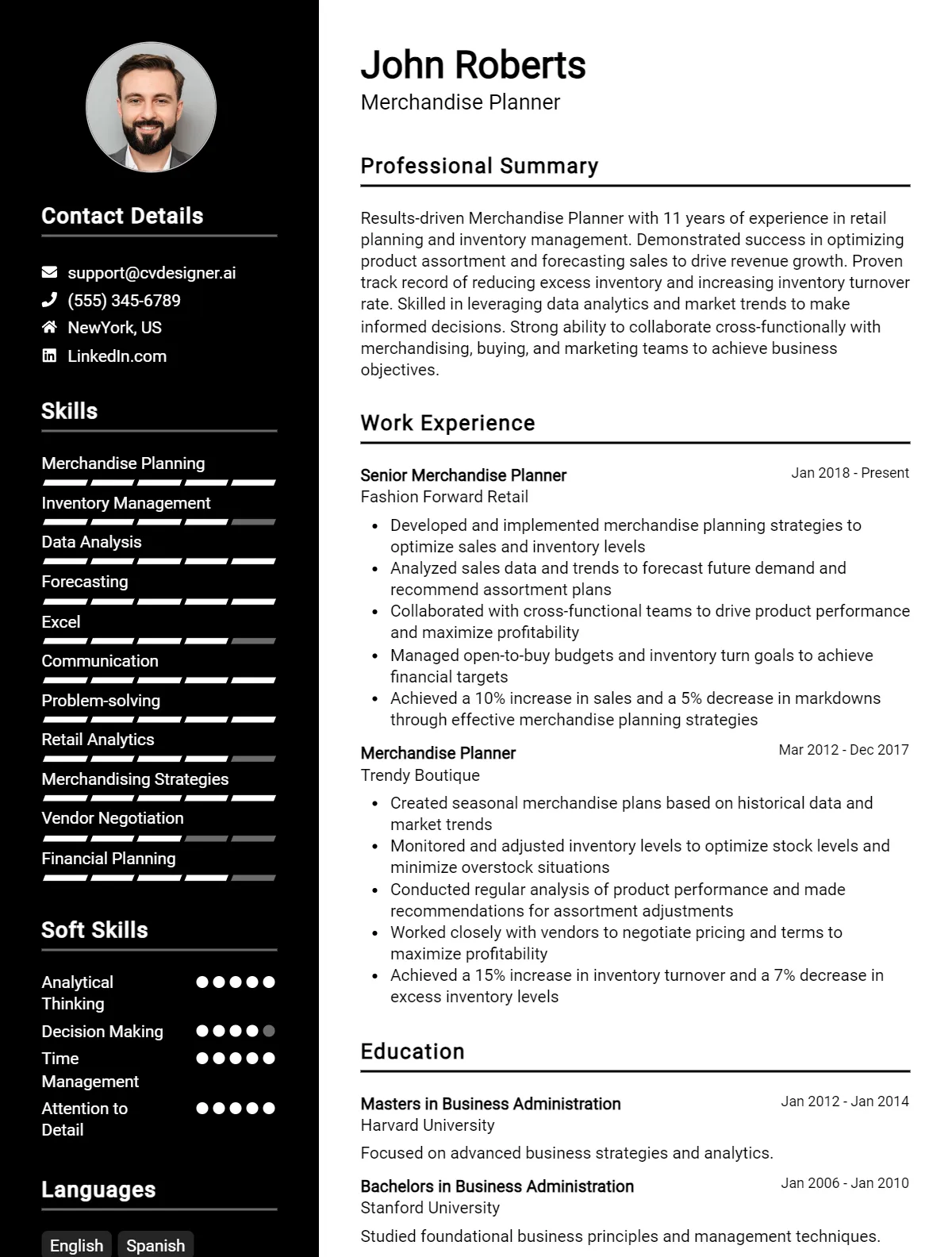 Merchandise Planner CV Example For 2026: Best Formatting Tips Preview