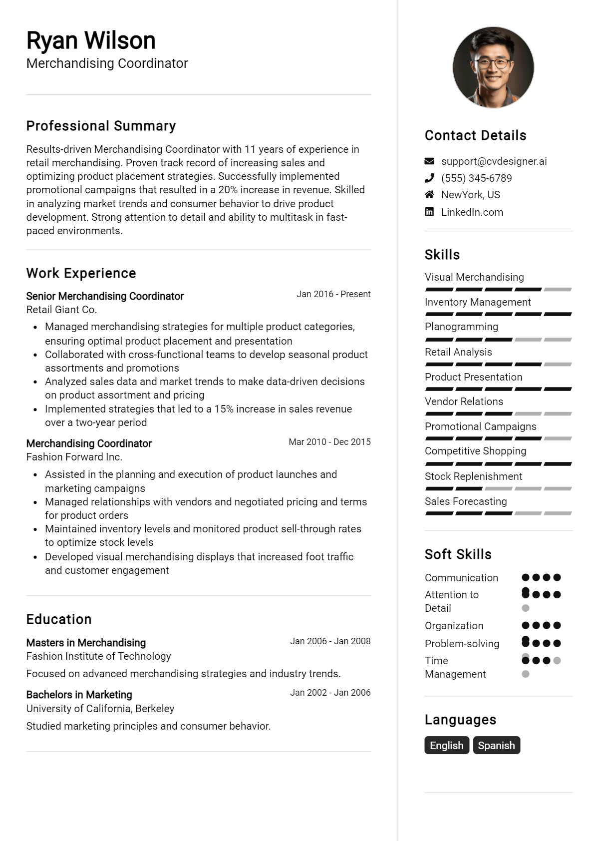 Merchandising Coordinator Resume Example for 2026: Ultimate Guide Preview