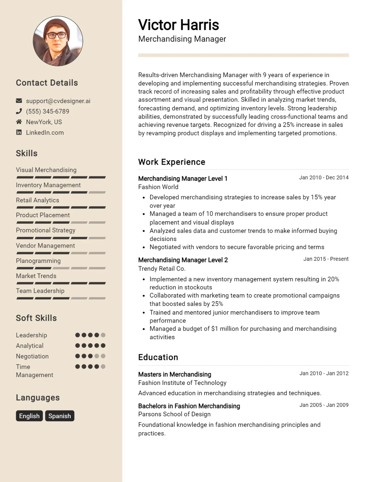Merchandising Manager CV Example For 2026: Best Formatting Tips Preview