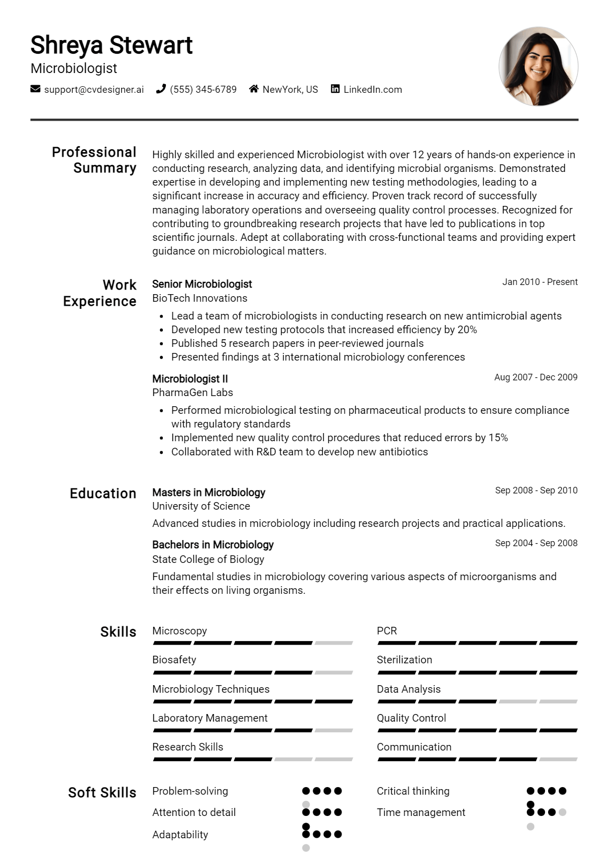Microbiologist Resume Example for 2026: Expert Tips & Templates Preview