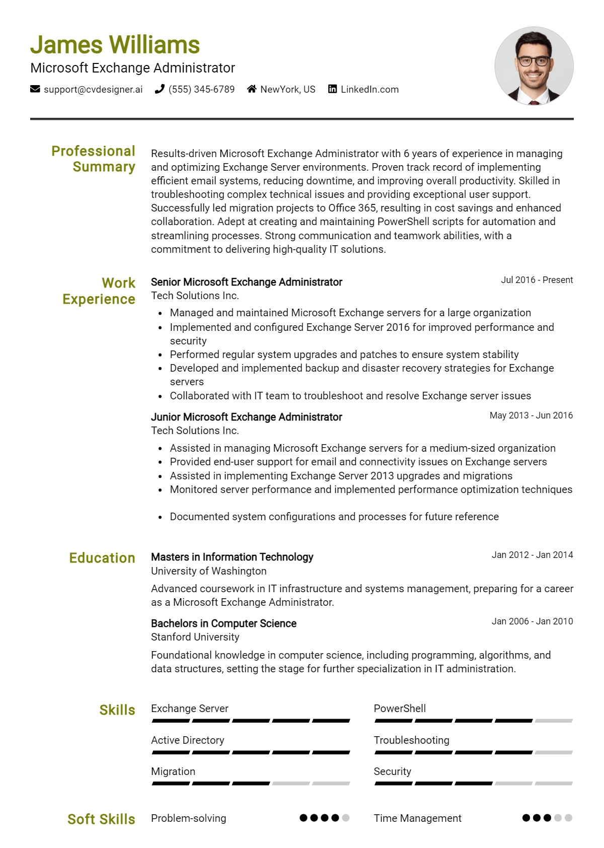 Microsoft Exchange Administrator Resume Example for 2026: Expert Tips Preview