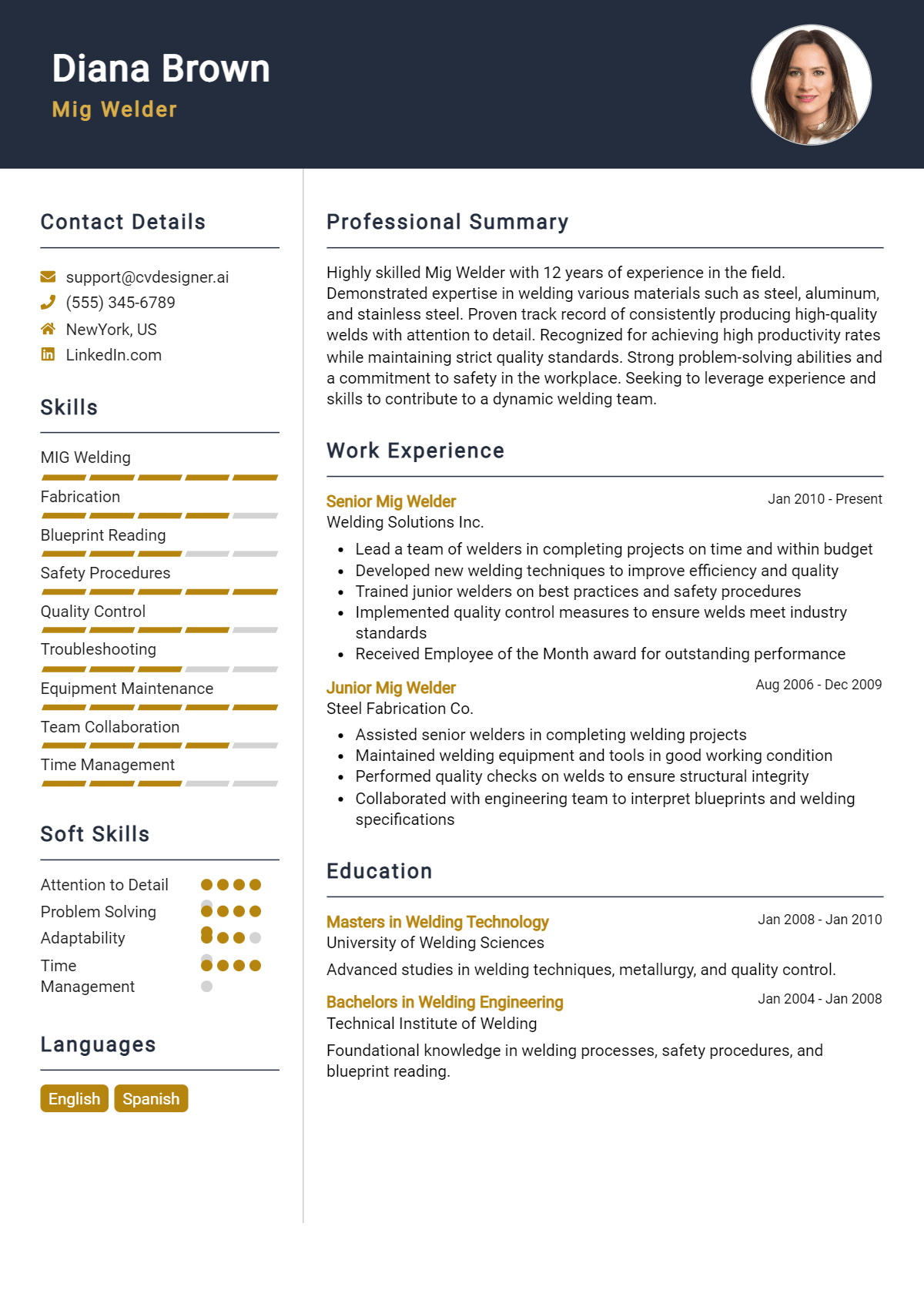 Mig Welder Resume Example for 2026: Best Formatting Tips Preview