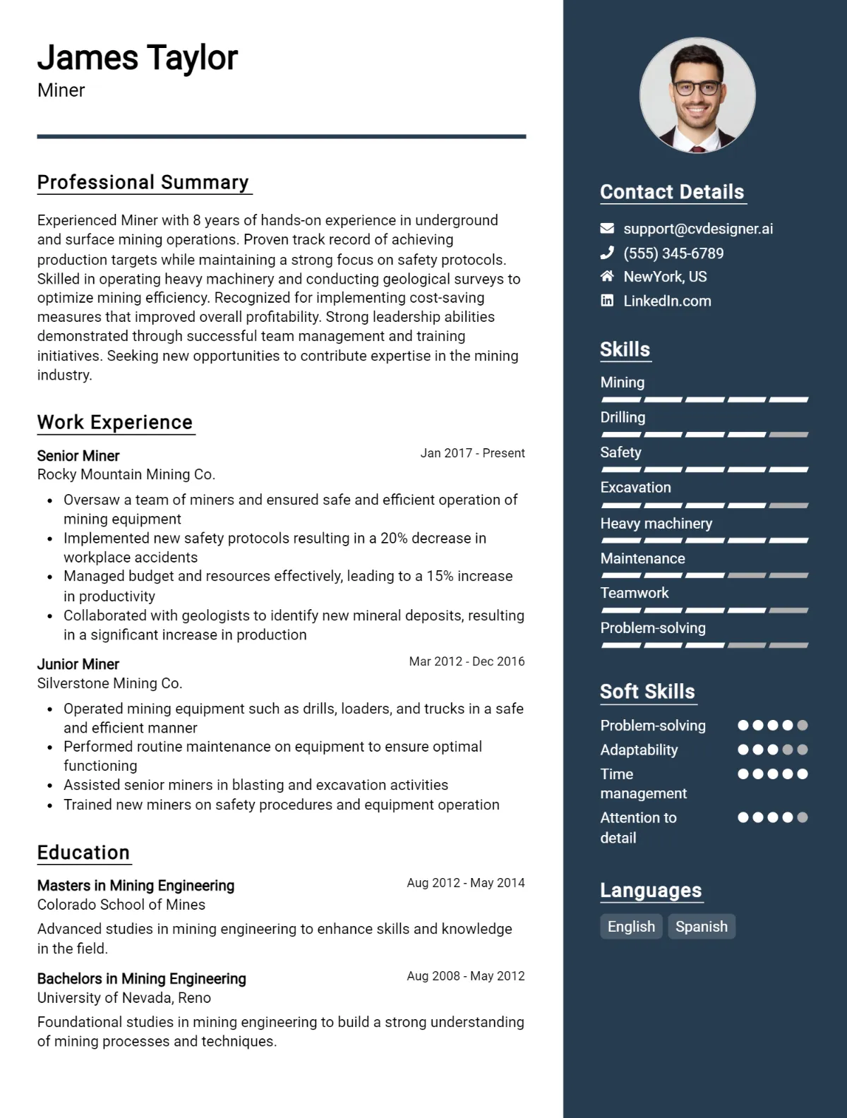Miner CV Example For 2026: Examples & Free Templates Preview
