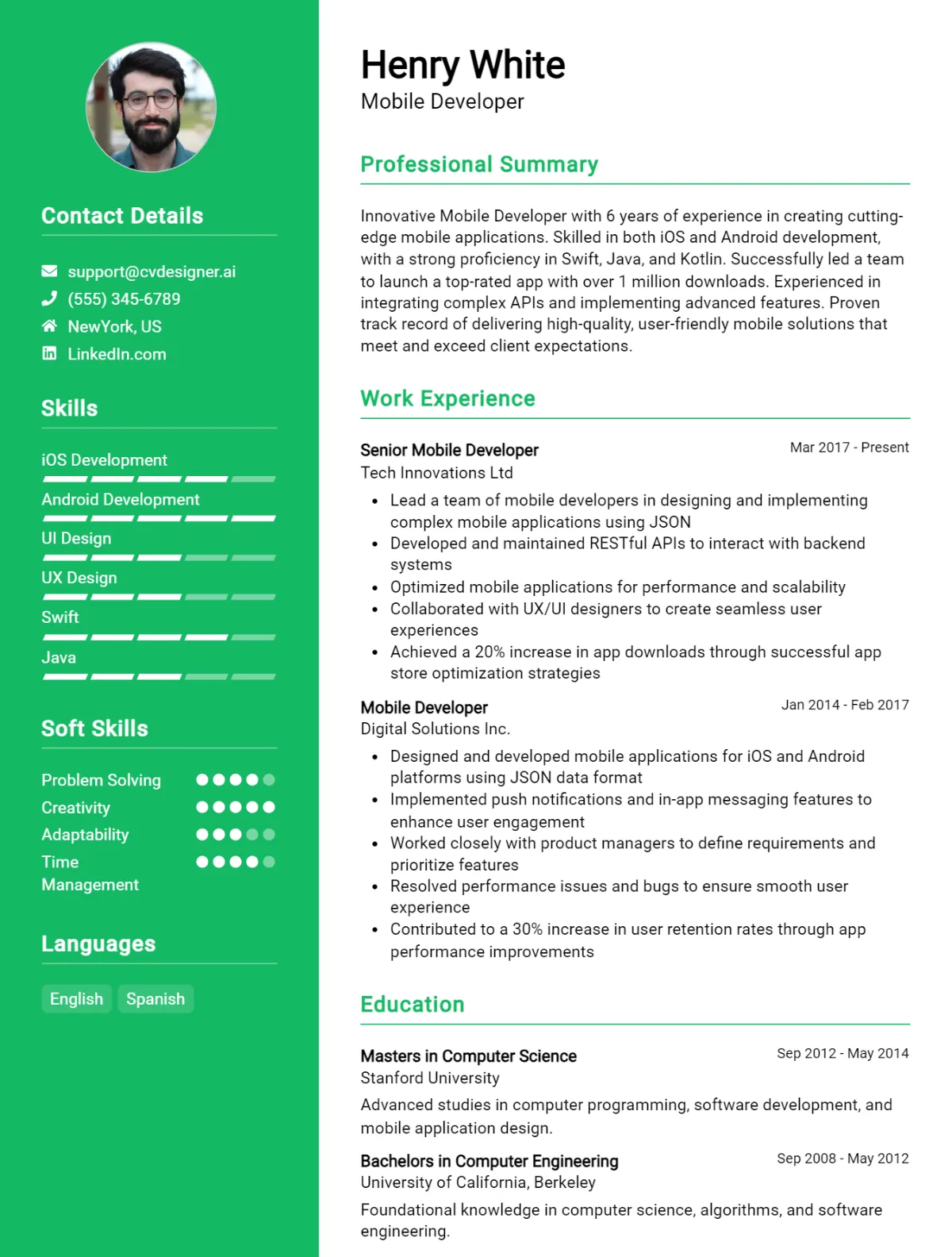 Mobile Developer CV Example For 2026: Strategies & Templates Preview