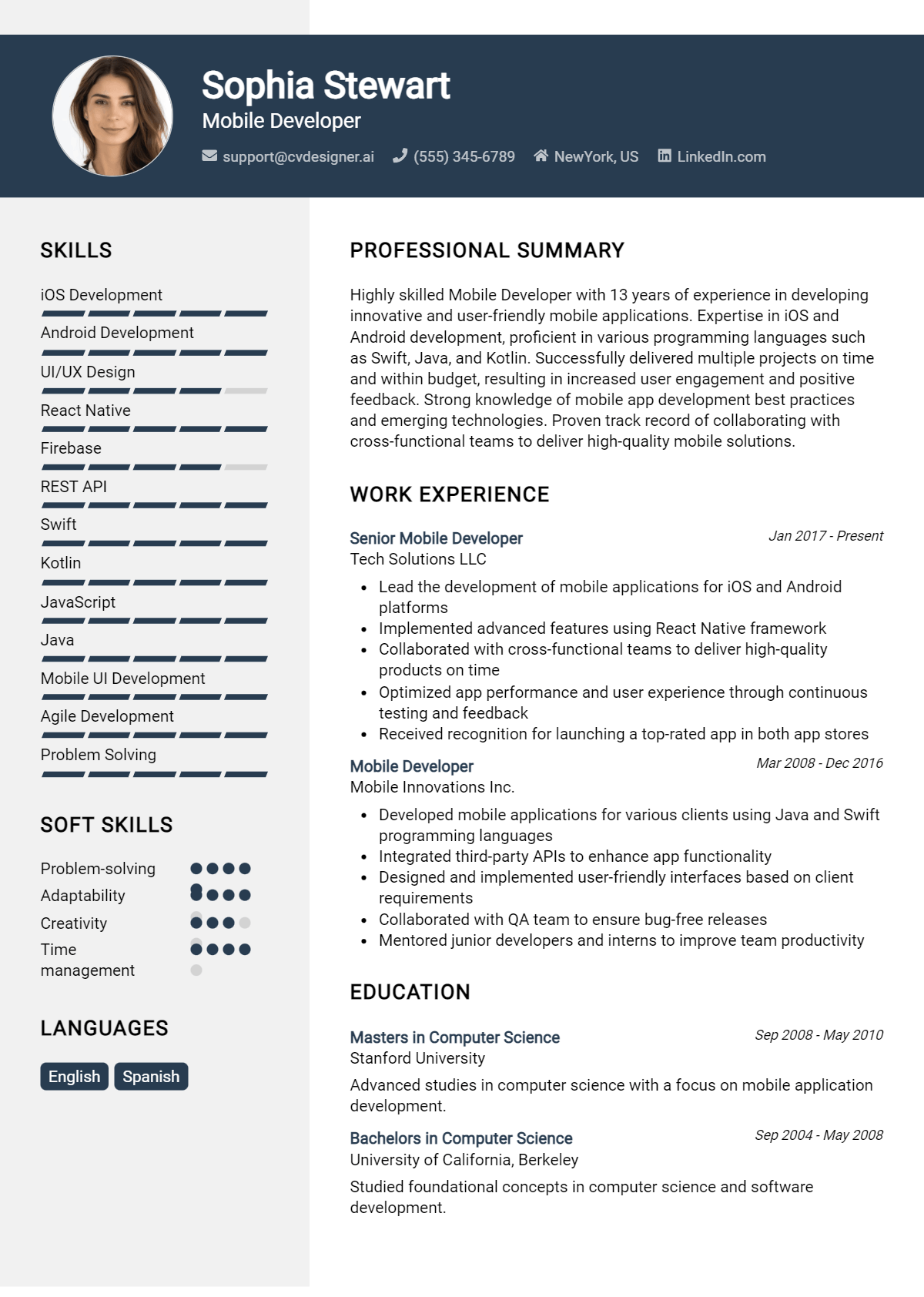 Mobile Developer Resume Example for 2026: Expert Tips Preview