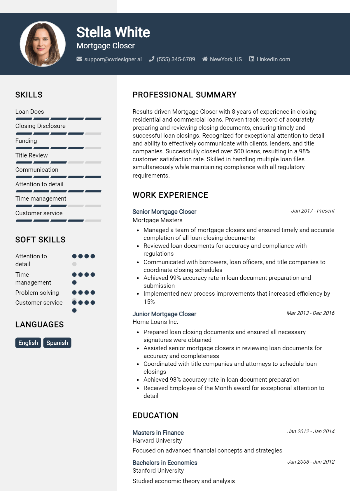 12 Mortgage Closer Resume Examples And Templates for 2026 Preview
