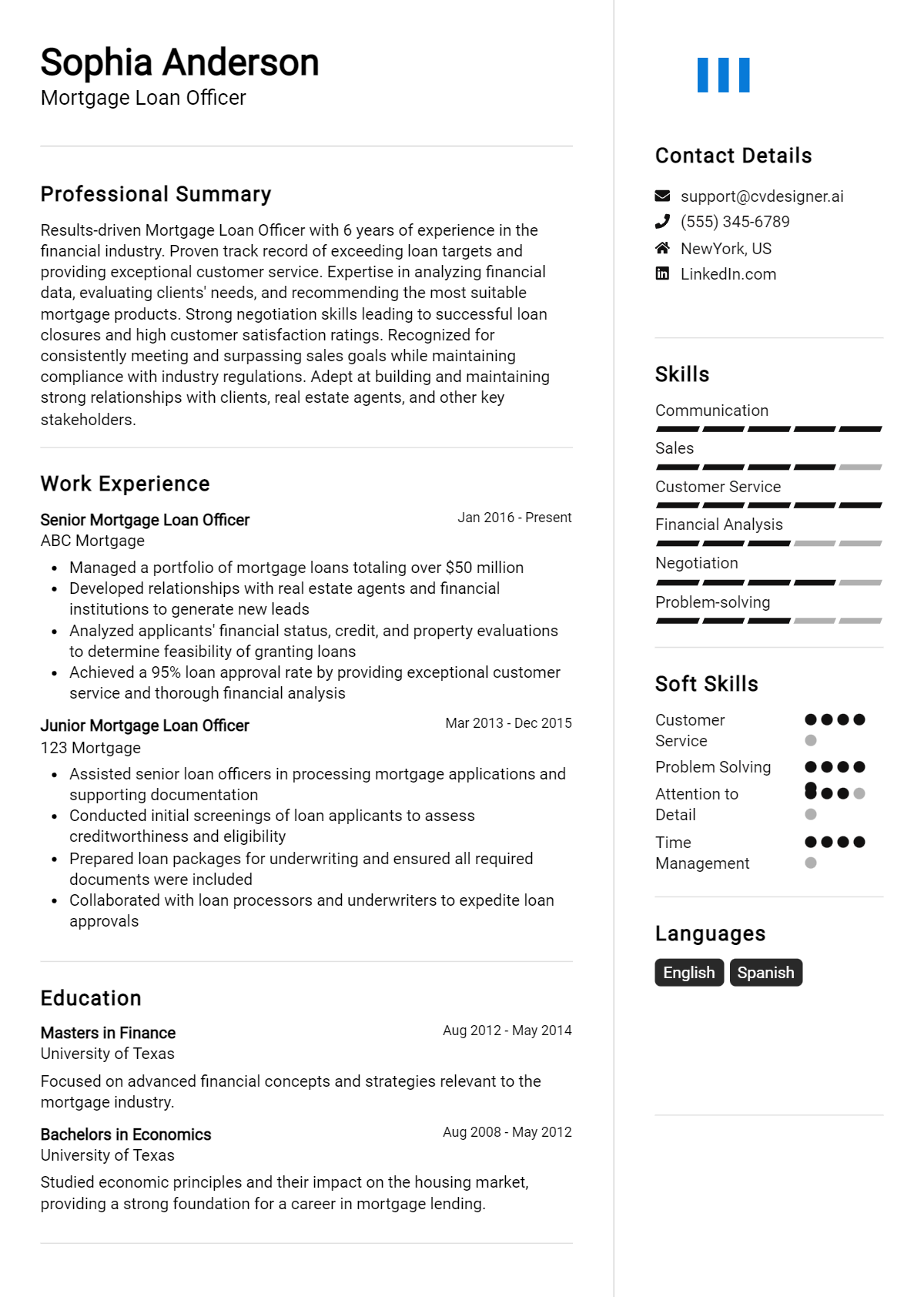10 Mortgage Loan Officer Resume Examples And Templates for 2026 Preview