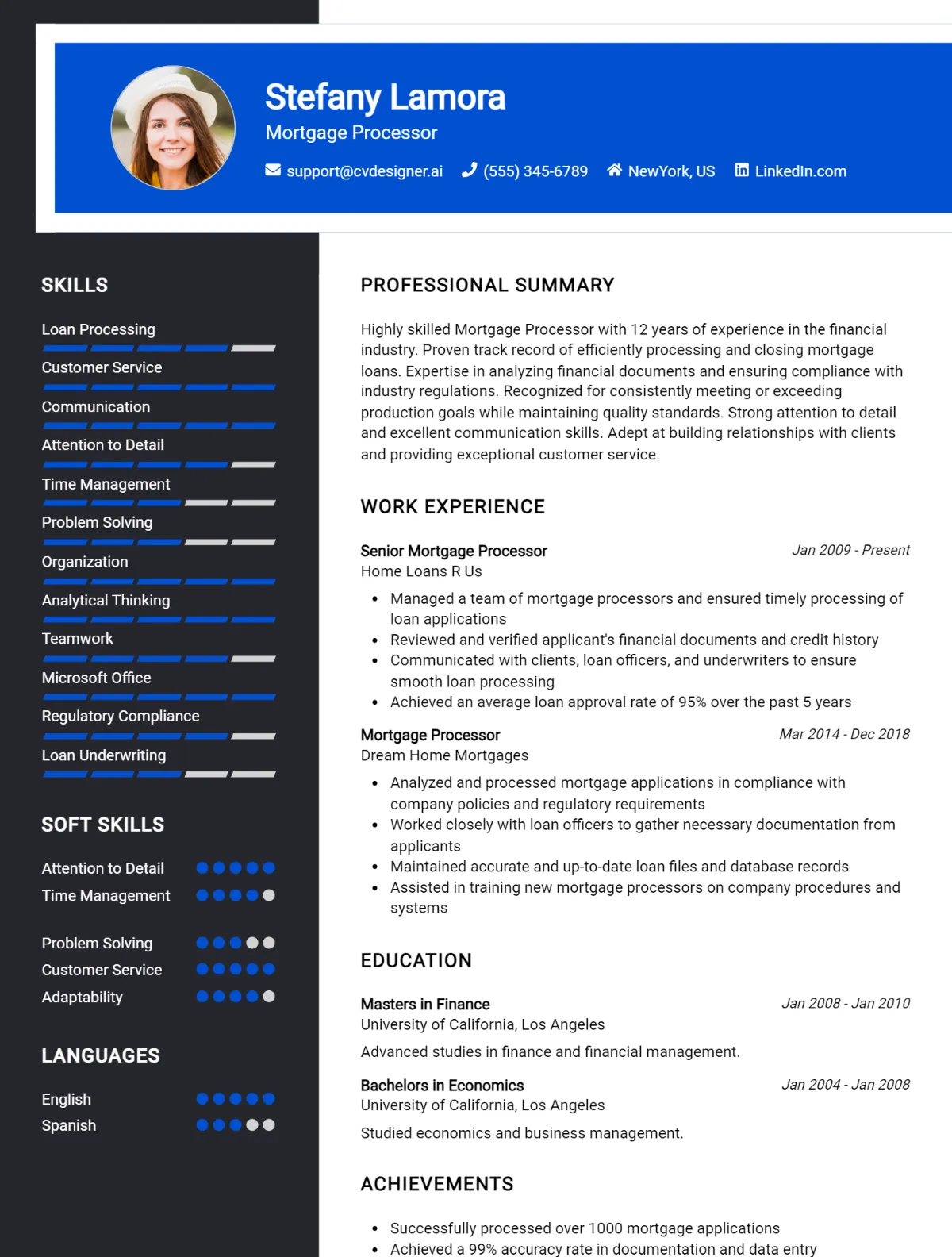8 Mortgage Processor CV Examples And Free Templates For 2026 Preview