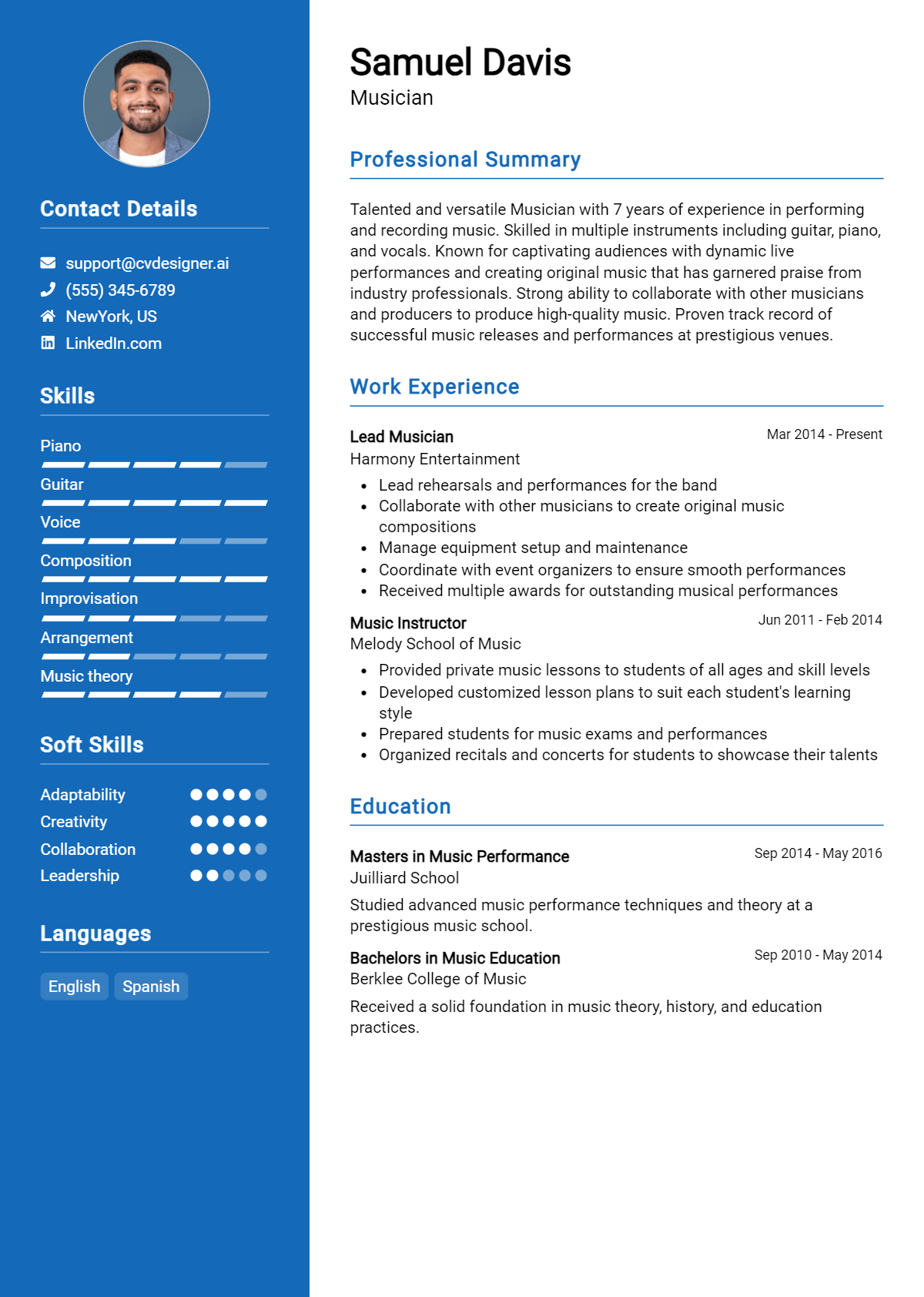 Musician Resume Example for 2026: Best Writing Tips Preview