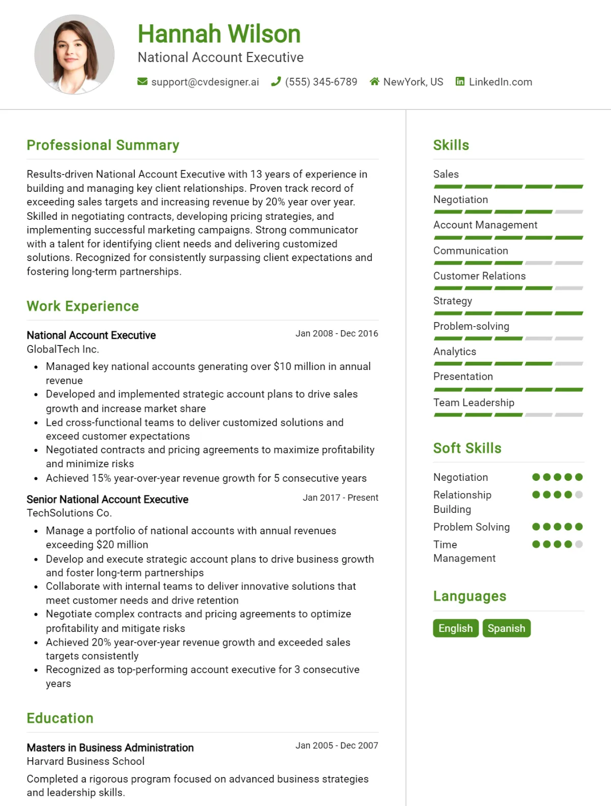 National Account Executive CV Example For 2026: Top Tips & Samples Preview