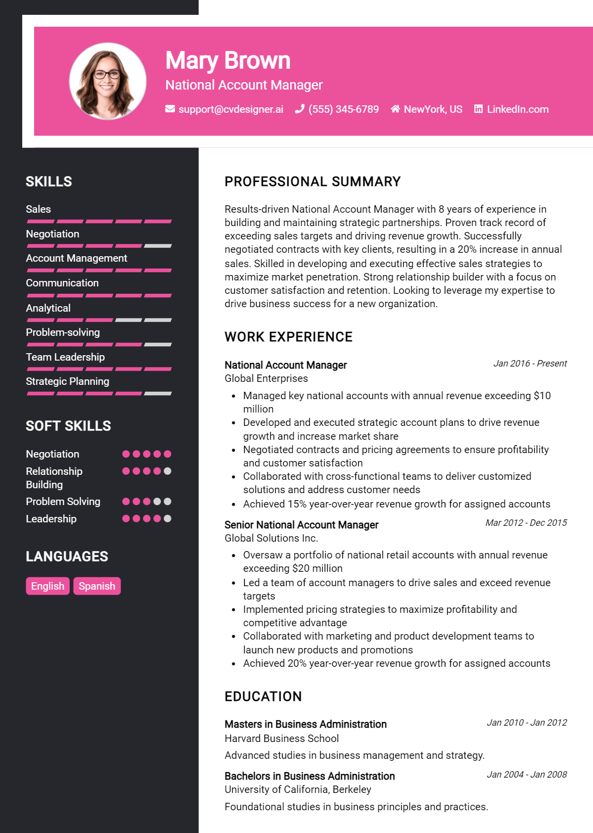 National Account Manager Resume Example for 2026: Effective Tips Preview