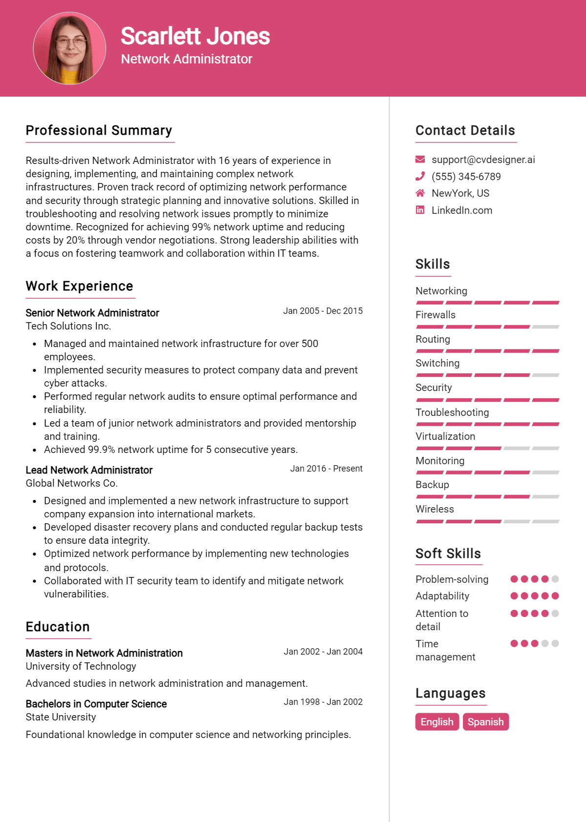 Network Administrator Resume Example for 2026: Best Tips Preview