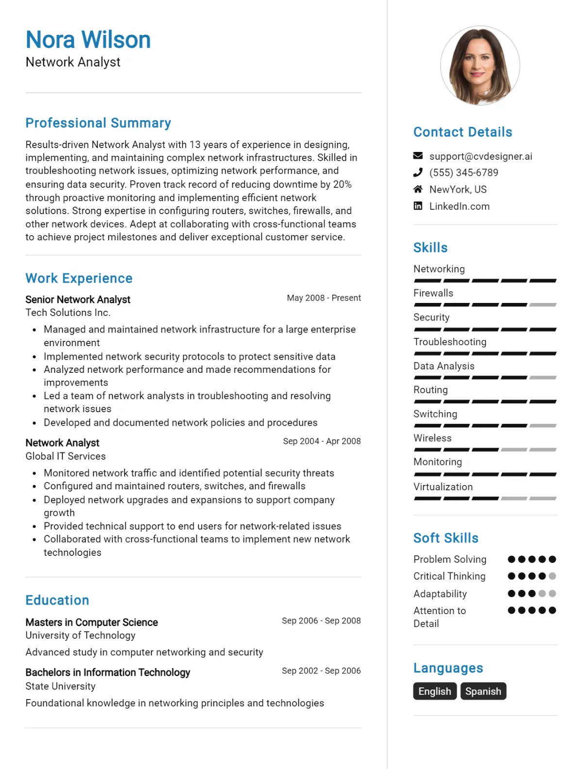 Network Analyst CV Example For 2026: Best Formatting Tips Preview