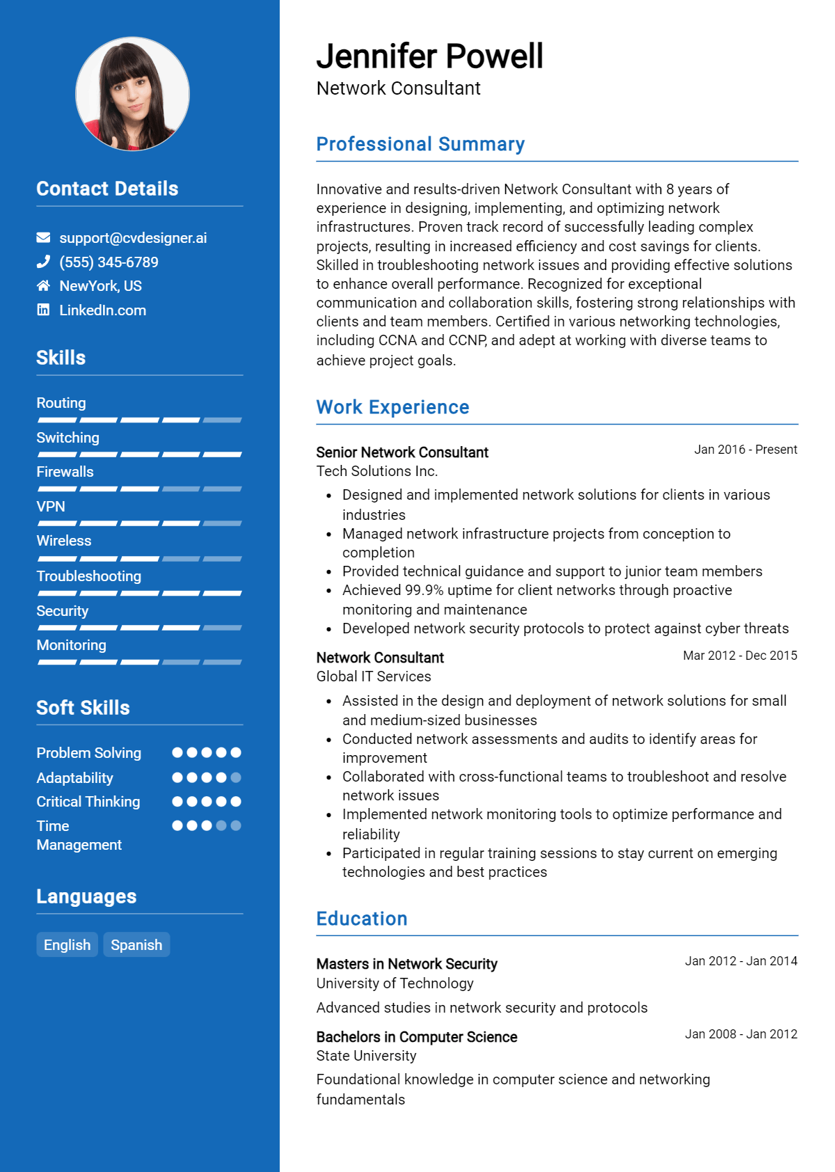 18 Network Consultant Resume Examples And Templates for 2026 Preview