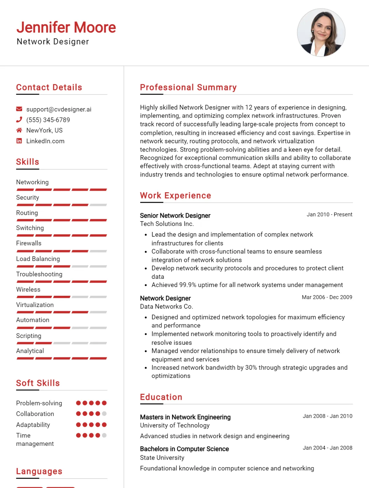 Network Designer CV Example For 2026: How to Craft a Winning CV Preview