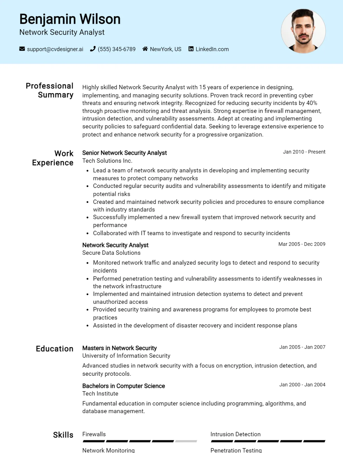 12 Network Security Analyst CV Examples And Templates For 2026 Preview