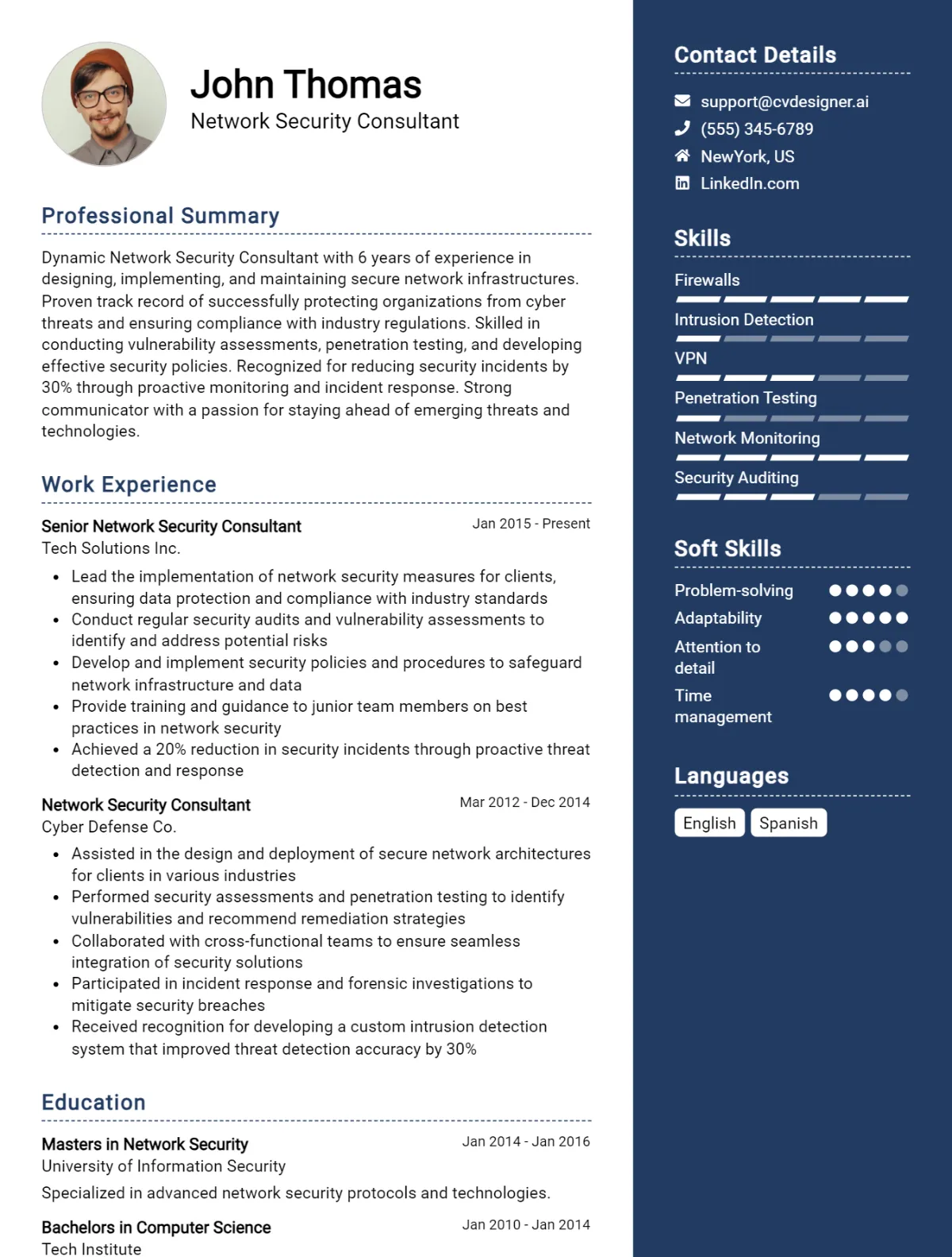 14 Network Security Consultant CV Examples And Templates For 2026 Preview