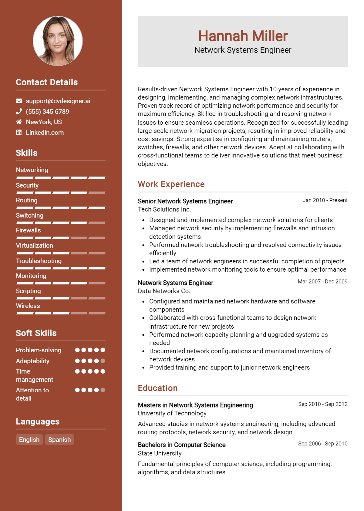 18 Network Systems Engineer Resume Examples And Templates for 2026 Preview