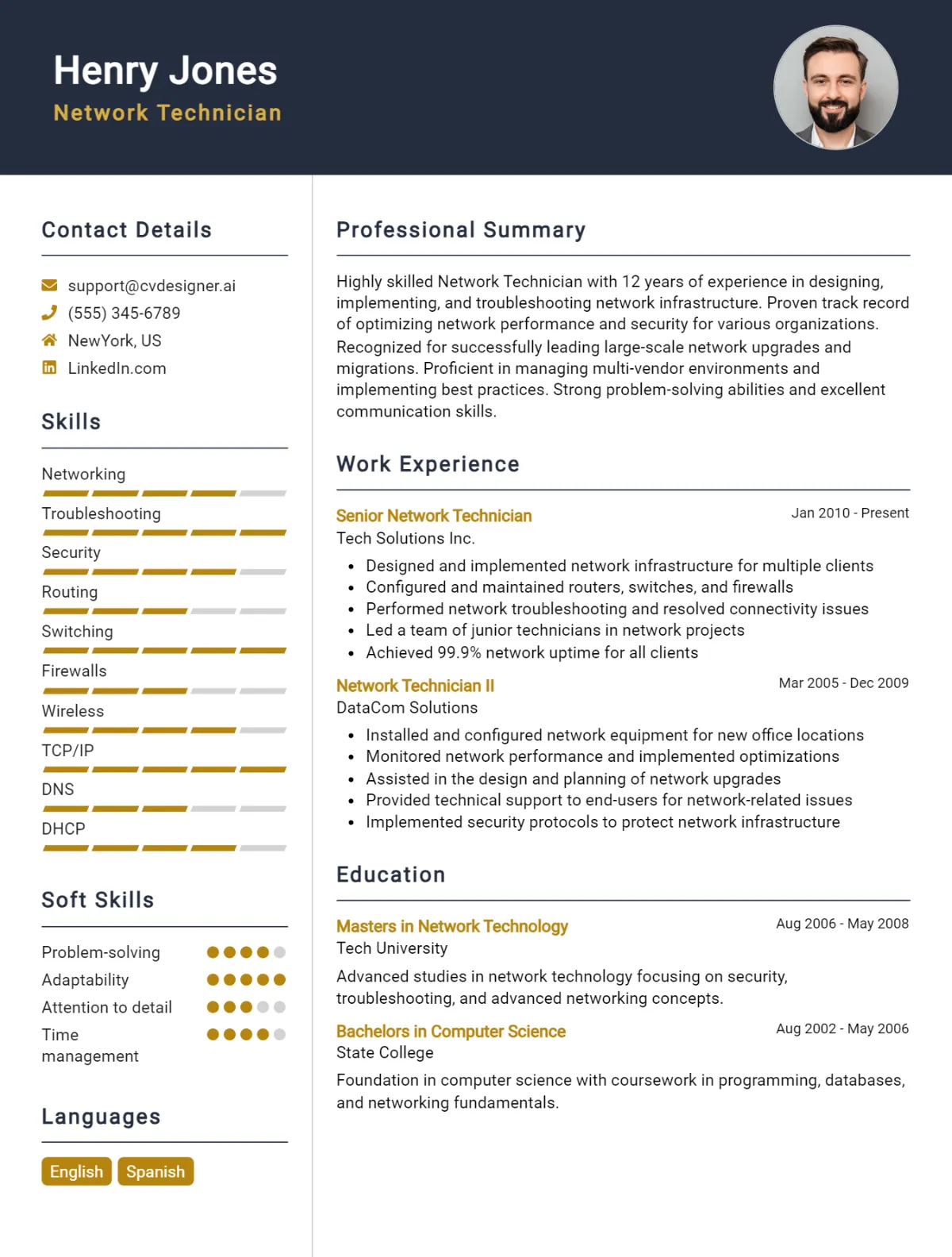 Network Technician CV Example For 2026: Best Formatting Tips Preview