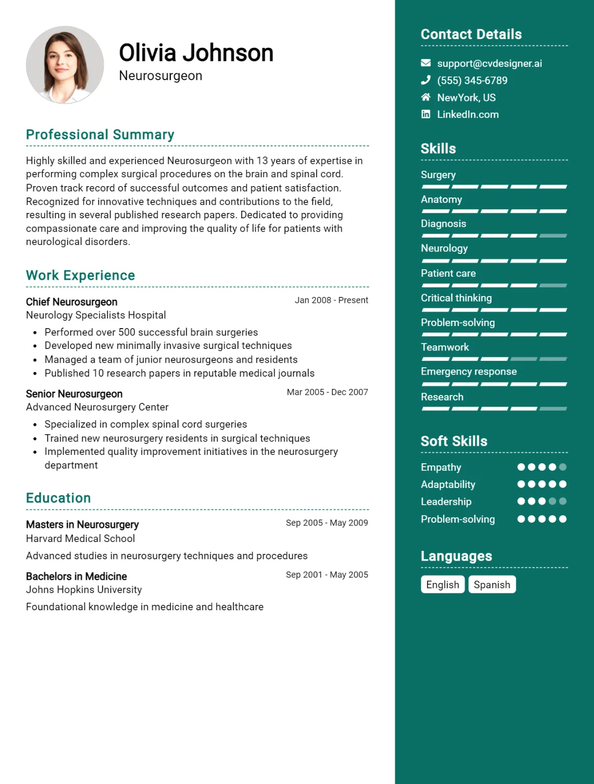 Neurosurgeon CV Example For 2026: Ultimate Guide Preview