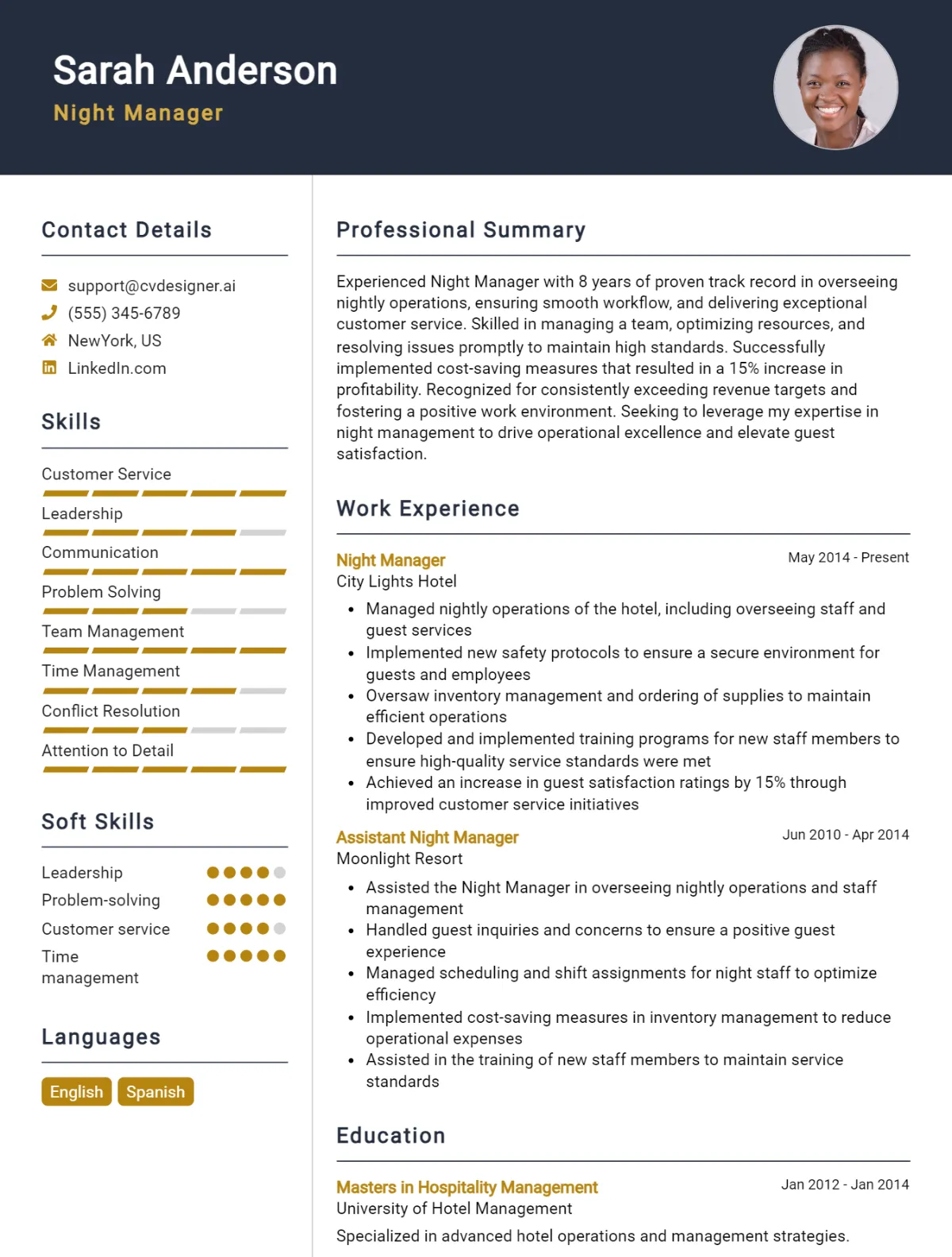 Night Manager CV Example For 2026: Top Tips & Samples Preview