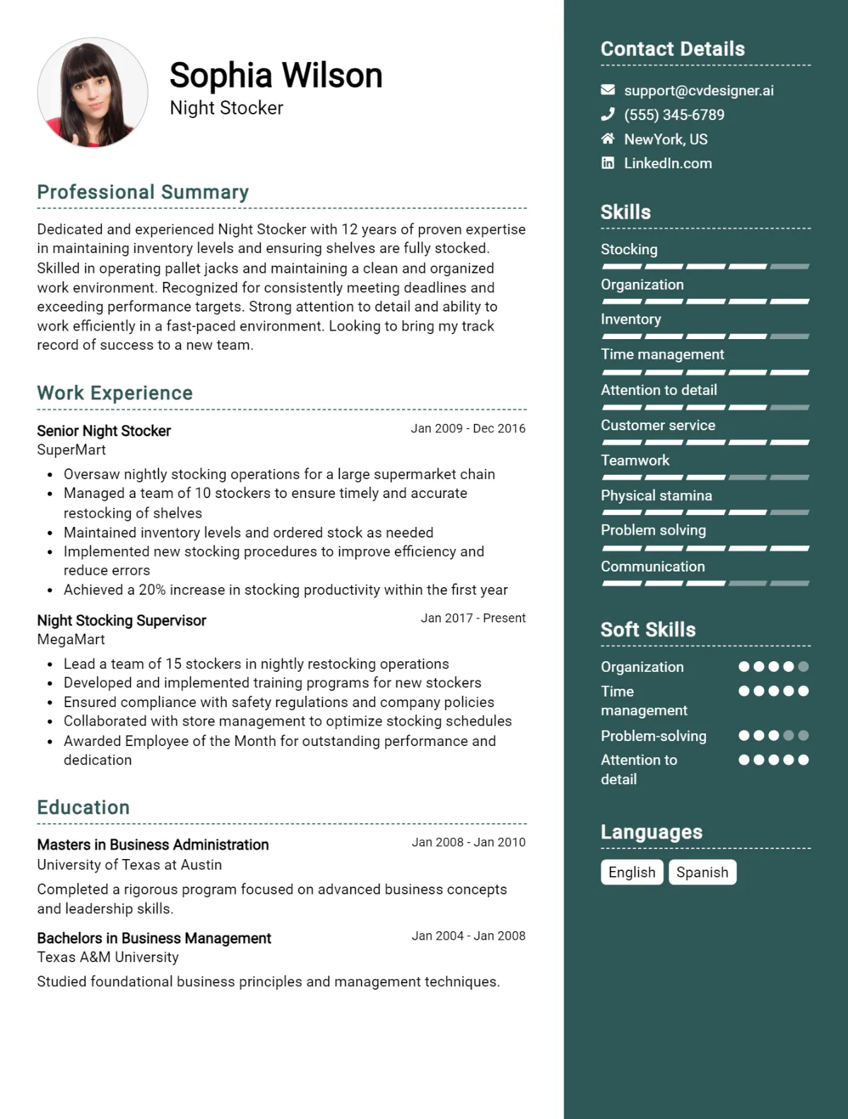 Night Stocker CV Example For 2026: Tips & Templates Preview