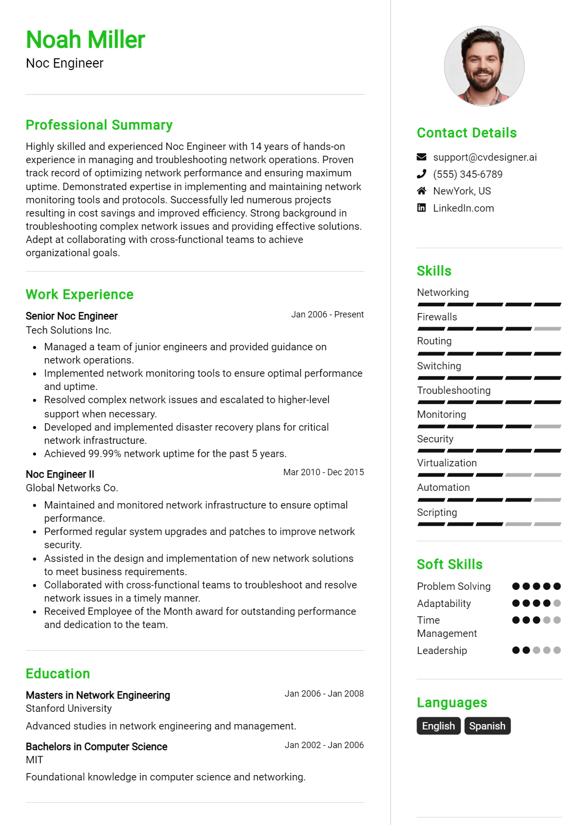 Noc Engineer Resume Example for 2026: Expert Tips Preview