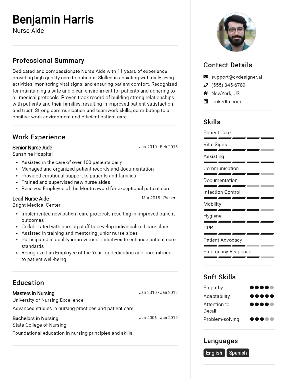 Nurse Aide CV Example For 2026: Best Writing Guide Preview
