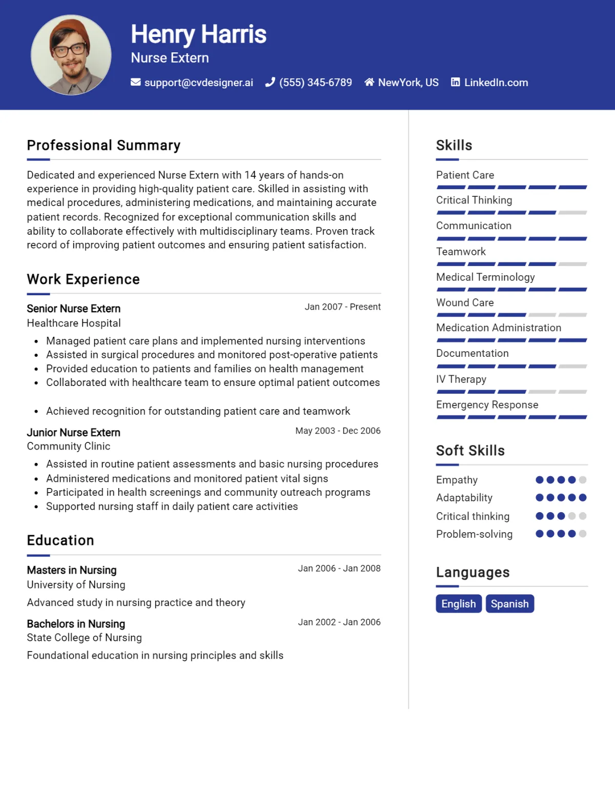 Nurse Extern CV Example For 2026: Best Writing Guide Preview