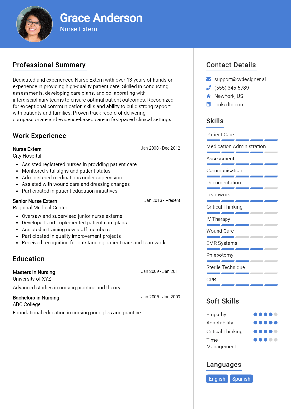 Nurse Extern Resume Example for 2026: Free Downloadable Templates Preview