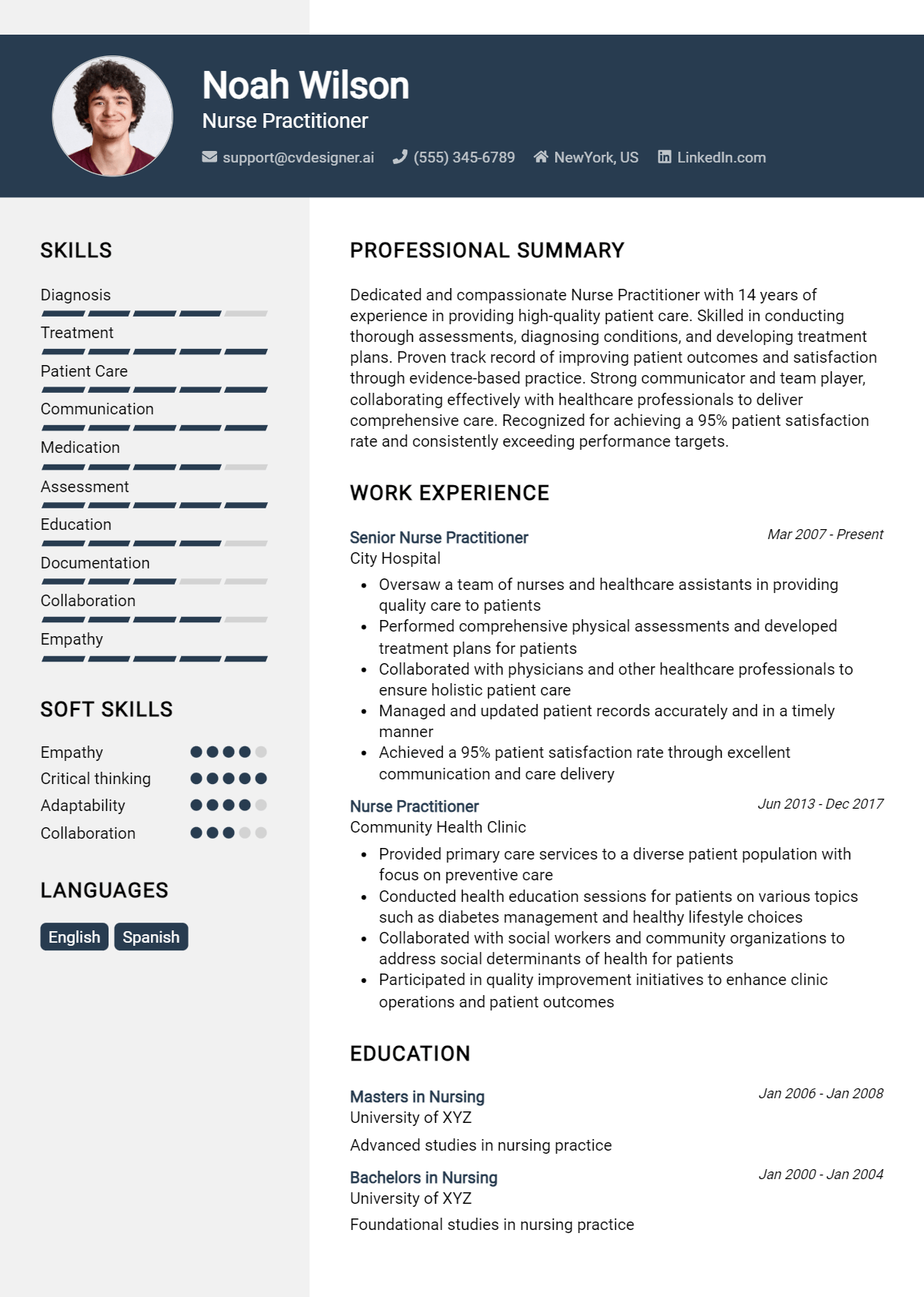 Nurse Practitioner Resume Example for 2026: Professional CV Templates Preview