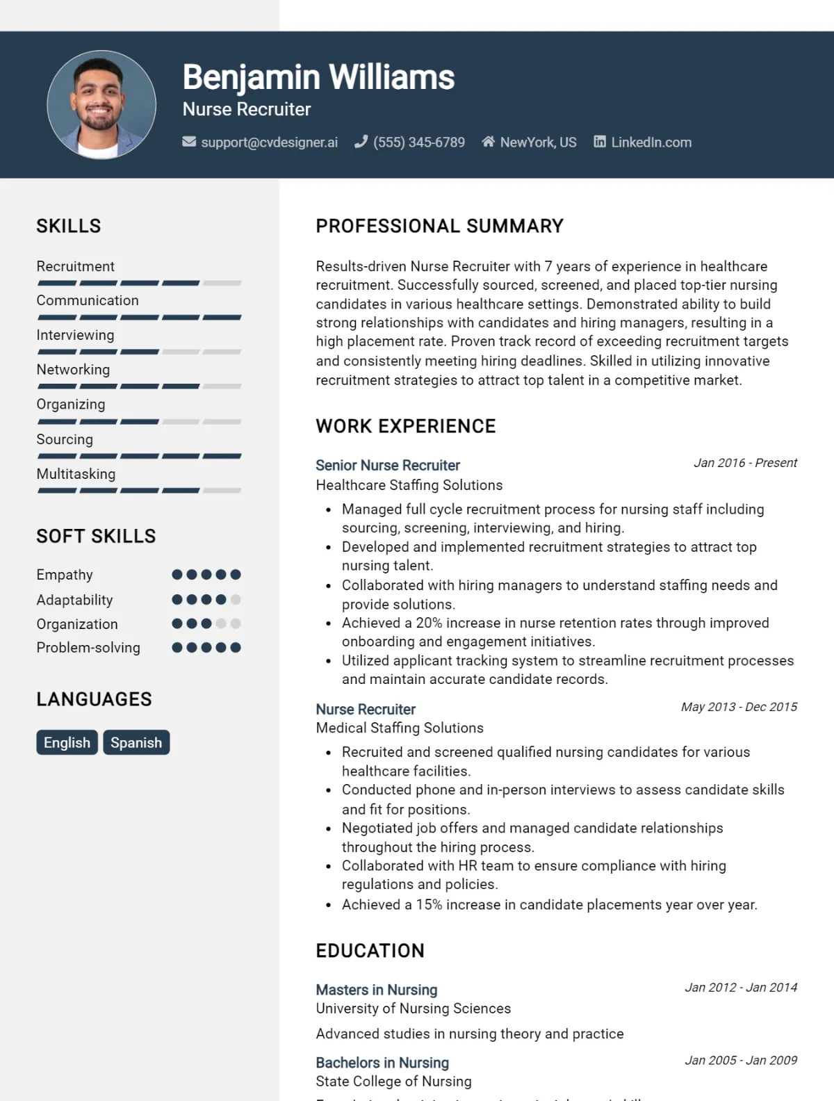 Nurse Recruiter CV Example For 2026: Best Tips & Templates Preview