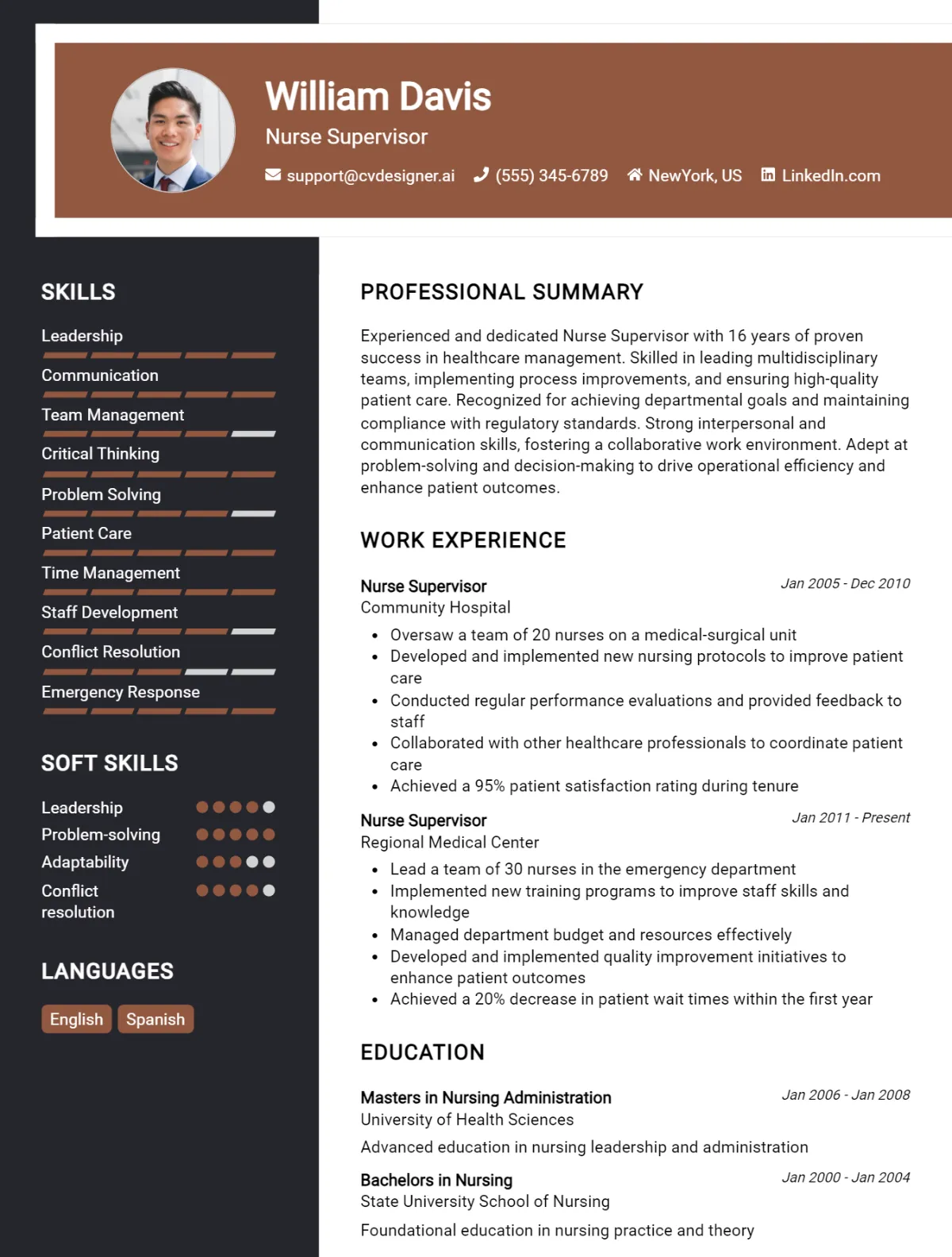 Nurse Supervisor CV Example For 2026: Proven Tips & Templates Preview