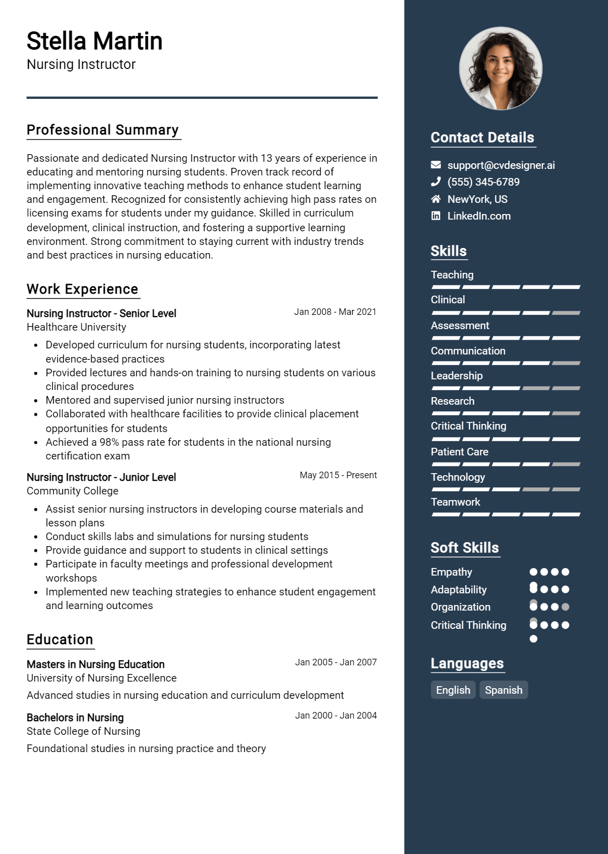Nursing Instructor Resume Example for 2026: Free Downloadable Templates Preview